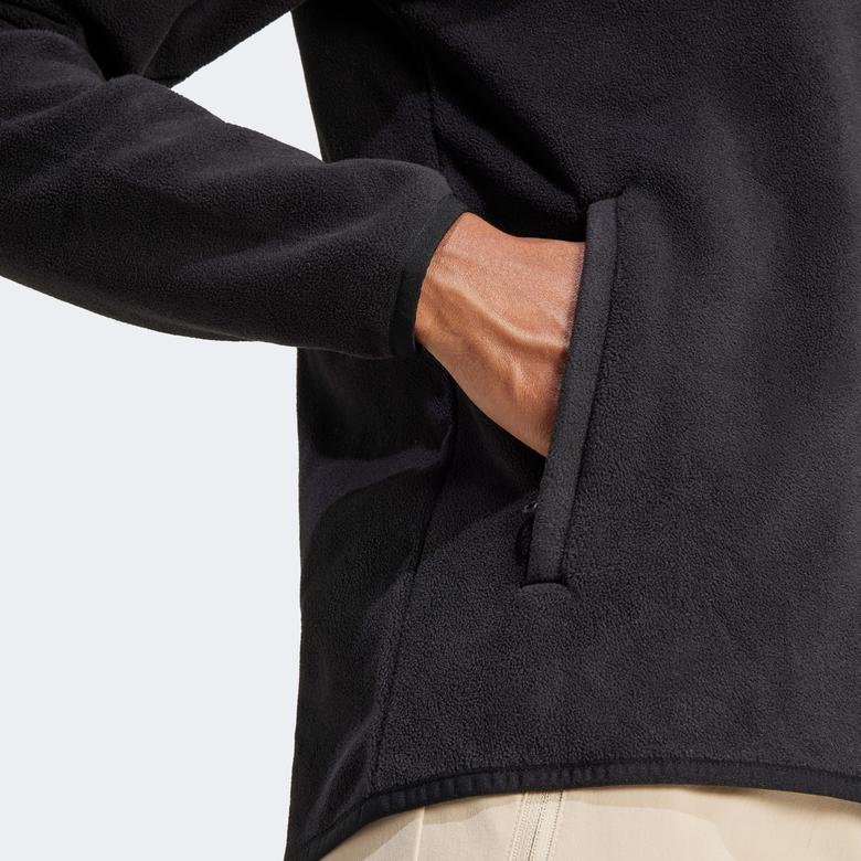 adidas Multi Essentials Full Zip Fleece Kadın Siyah Yürüyüş Polar