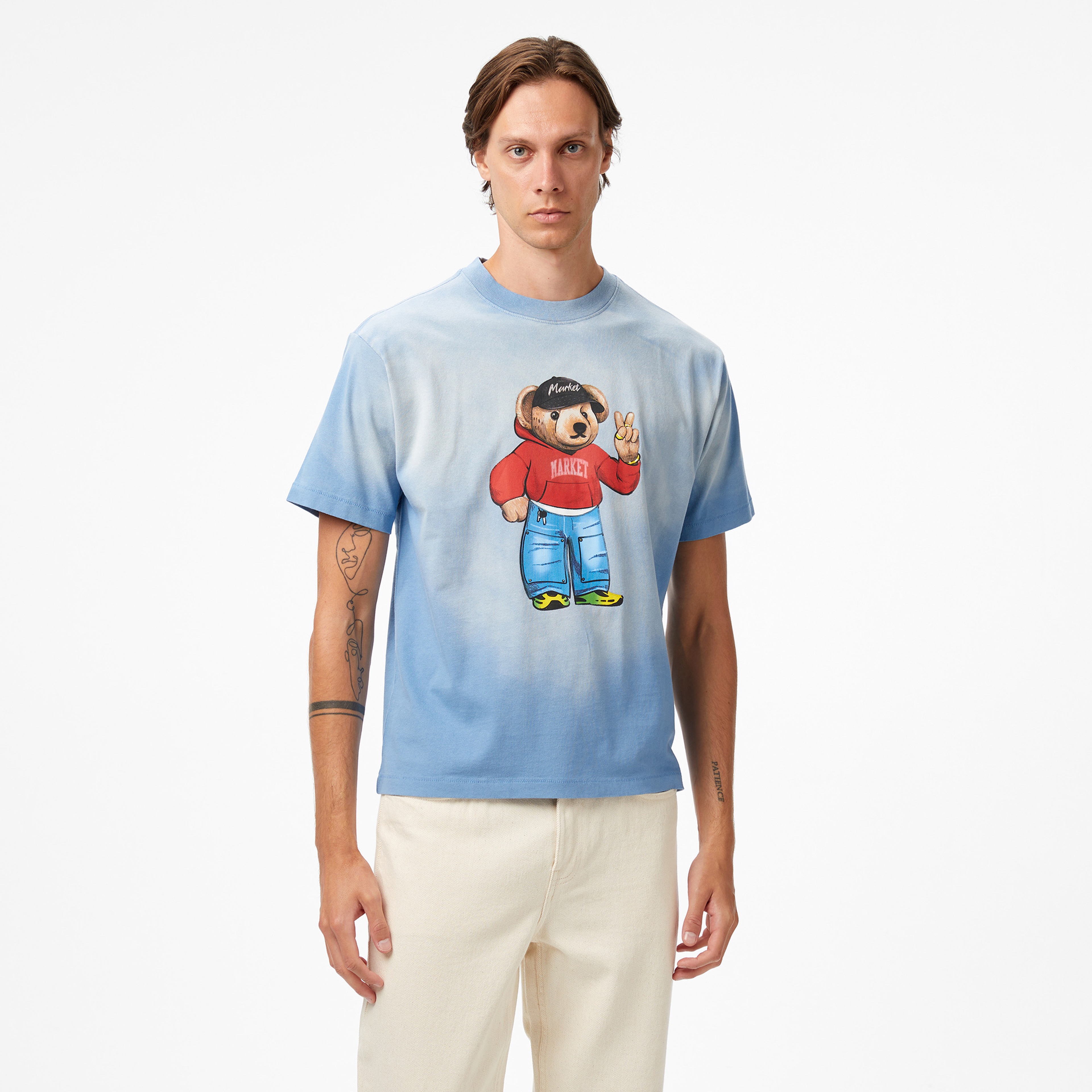 The Market Fit Check Bear Erkek Mavi T-Shirt