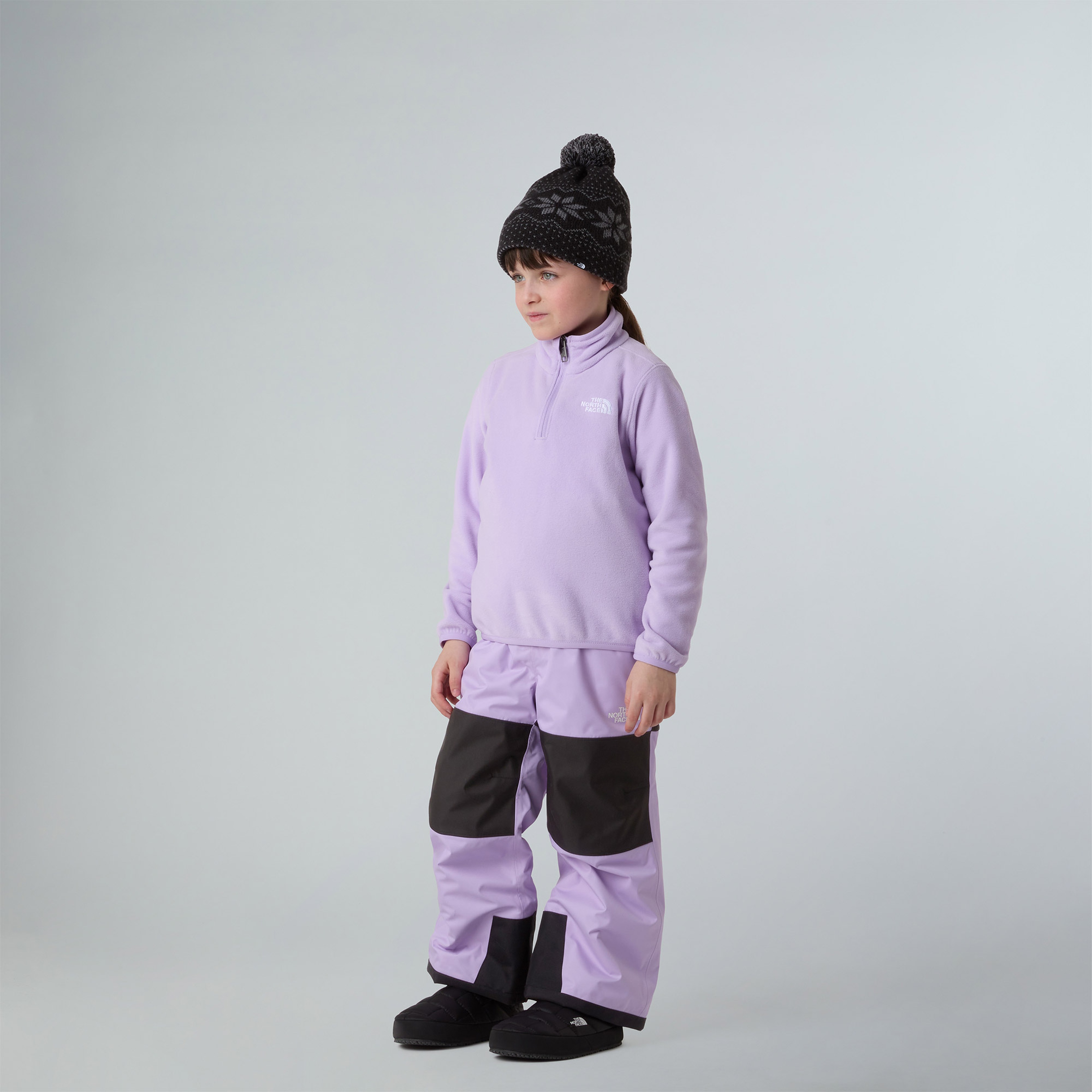 The North Face Teen Glacier 1/4 Zip Pullover Çocuk Mor Polar Ceket