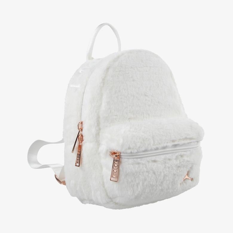 Jordan Jag Faux Fur Mini Unisex Krem Sırt Çantası