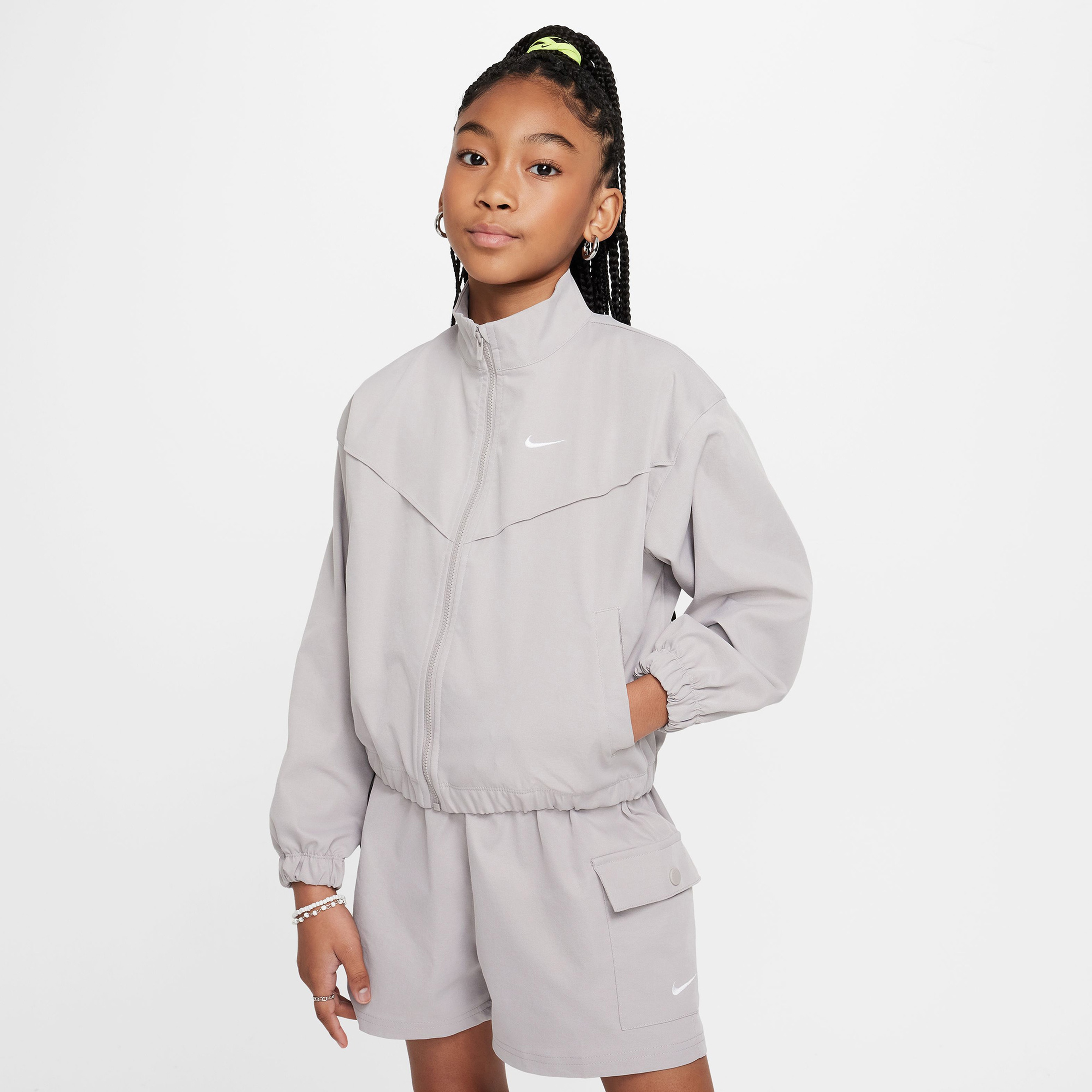 Nike Sportswear Oversized Çocuk Gri Ceket