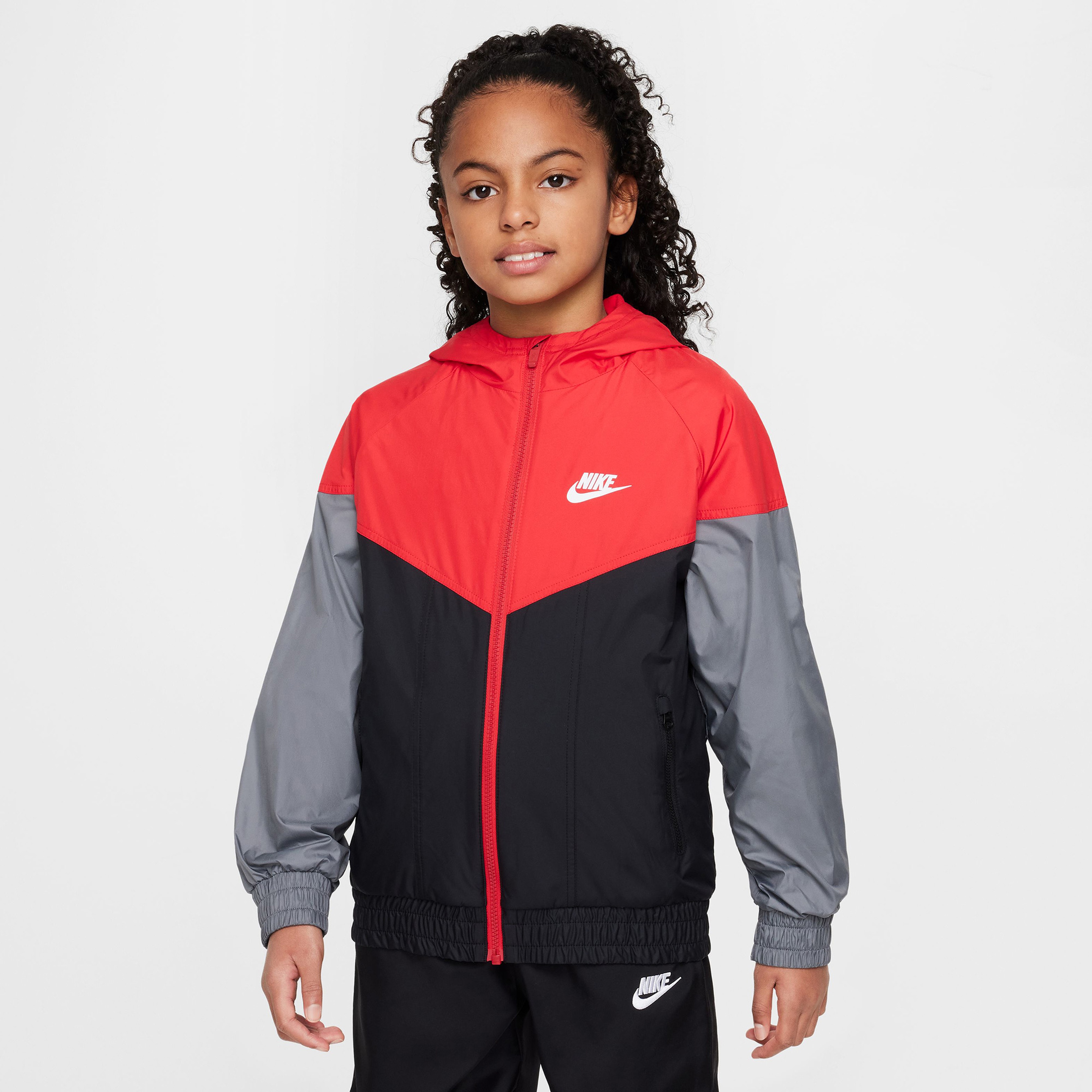 Nike Sportswear Windrunner Genç Çocuk Kırmızı Ceket
