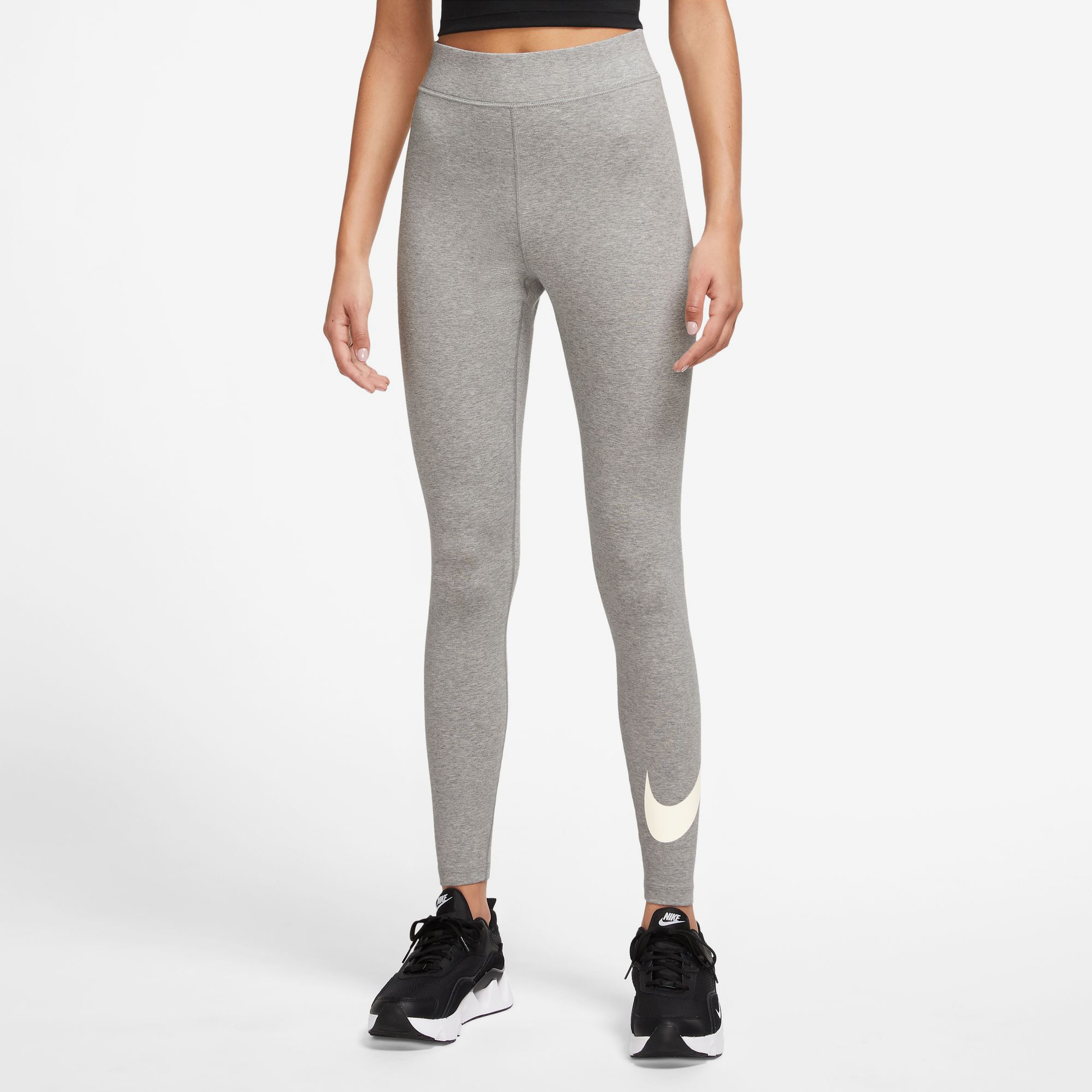 Nike Sportswear Classic High Rise Swoosh Kadın Gri Tayt