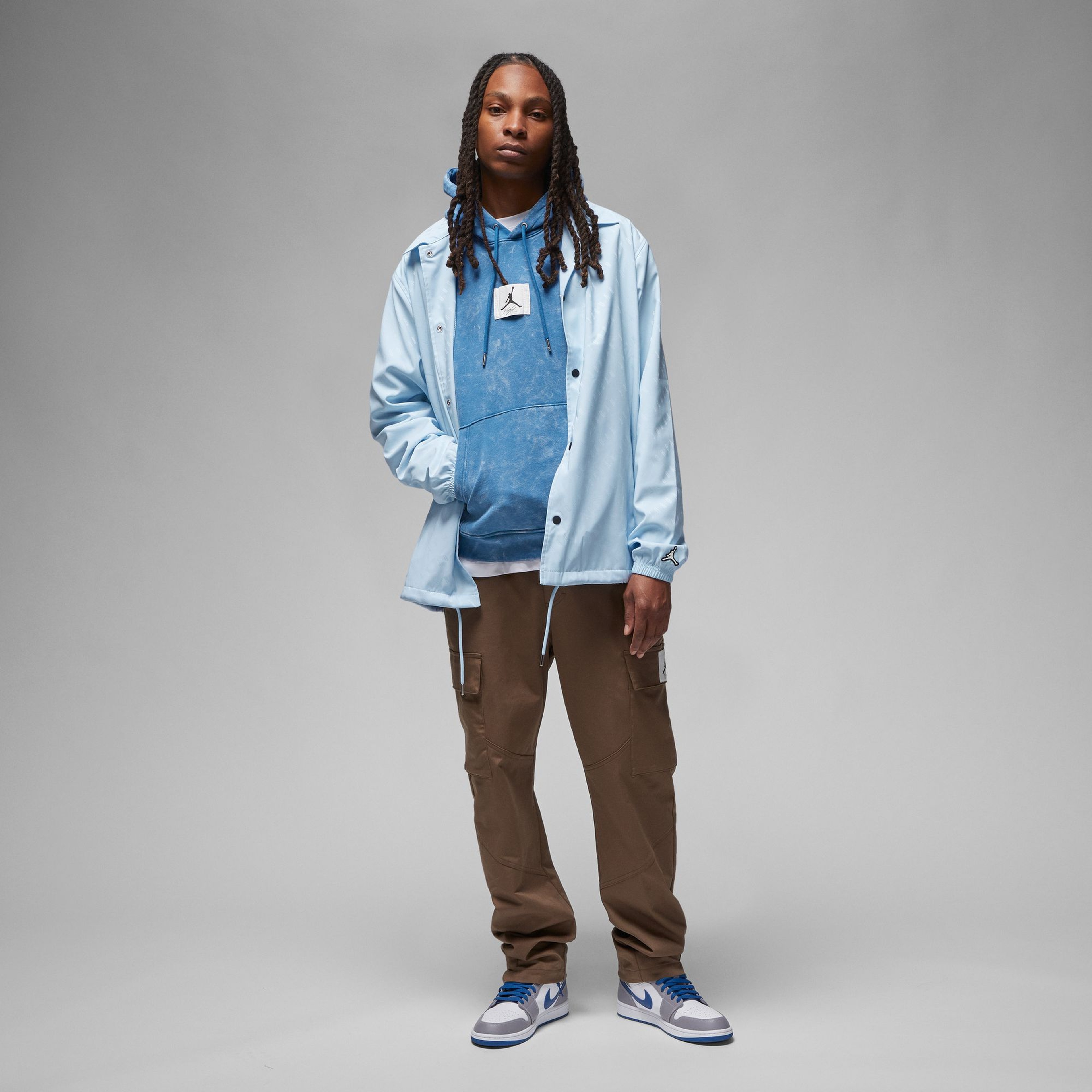 Jordan Flight Essential Fleece Erkek Mavi Sweatshirt