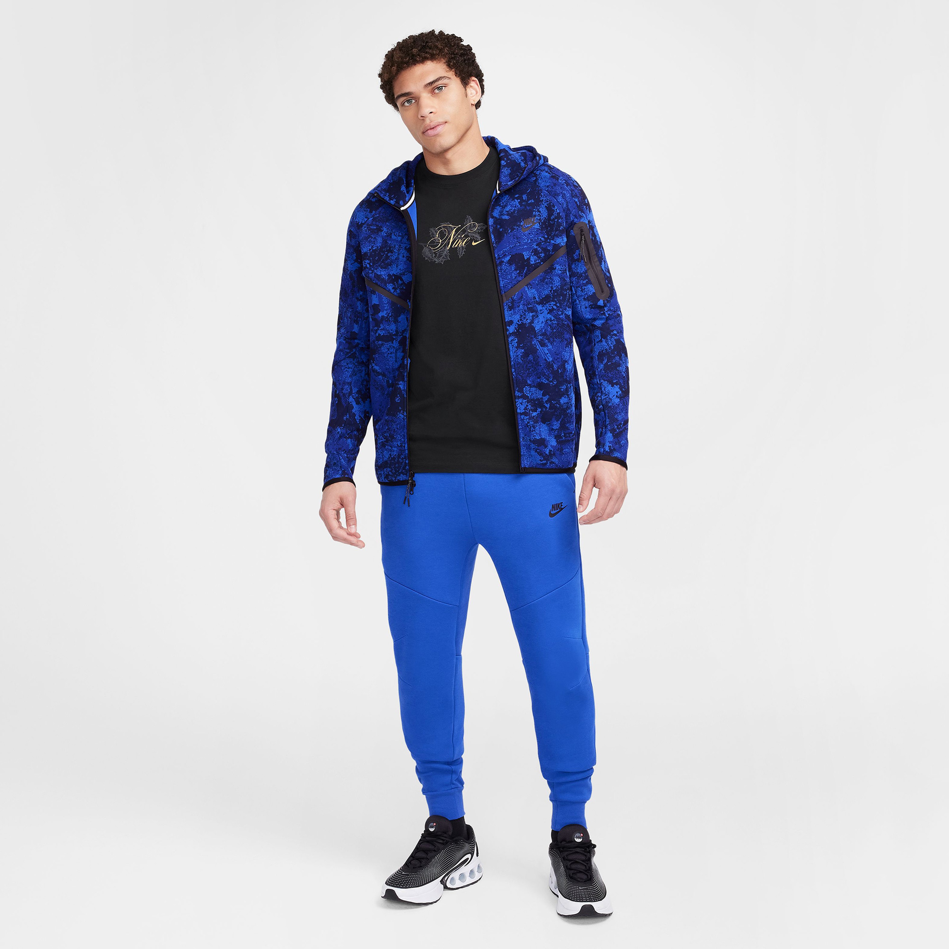 Nike Tech Windrunner Erkek Mavi Kapüşonlu Sweatshirt