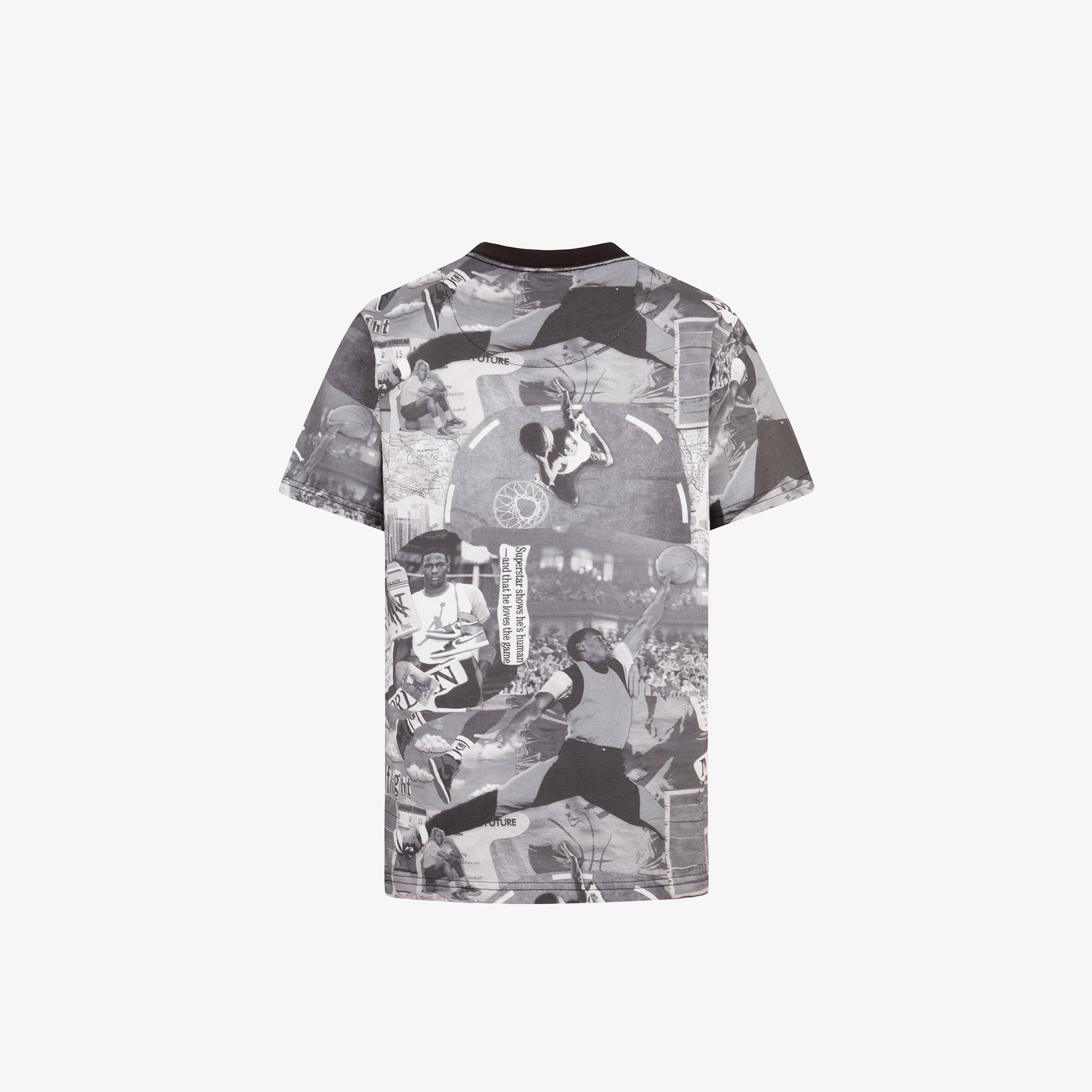 Jordan Jdb MJ Brooklyn Collage Aop Çocuk Siyah/Beyaz Kısa Kol T-Shirt