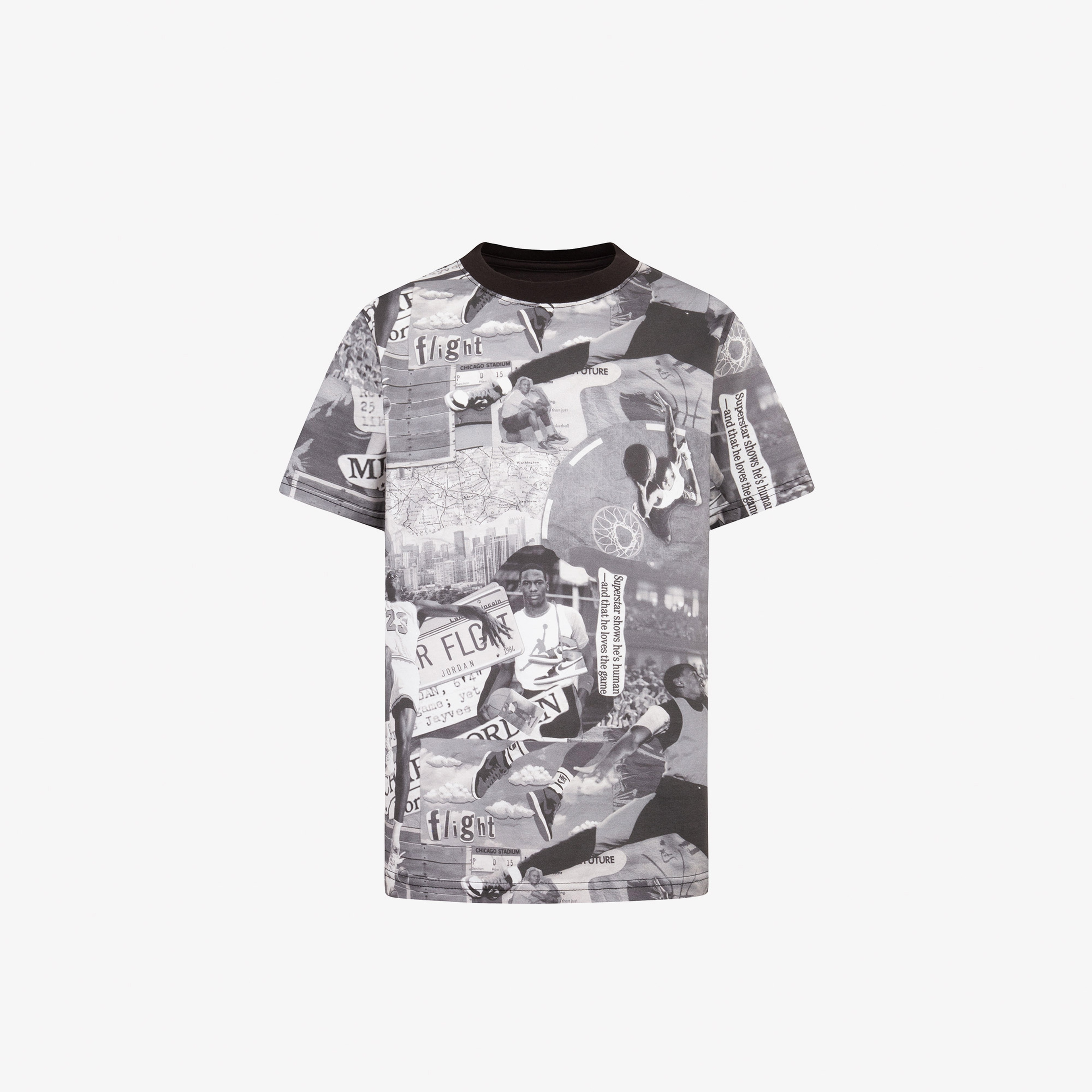 Jordan Jdb MJ Brooklyn Collage Aop Çocuk Siyah/Beyaz Kısa Kol T-Shirt