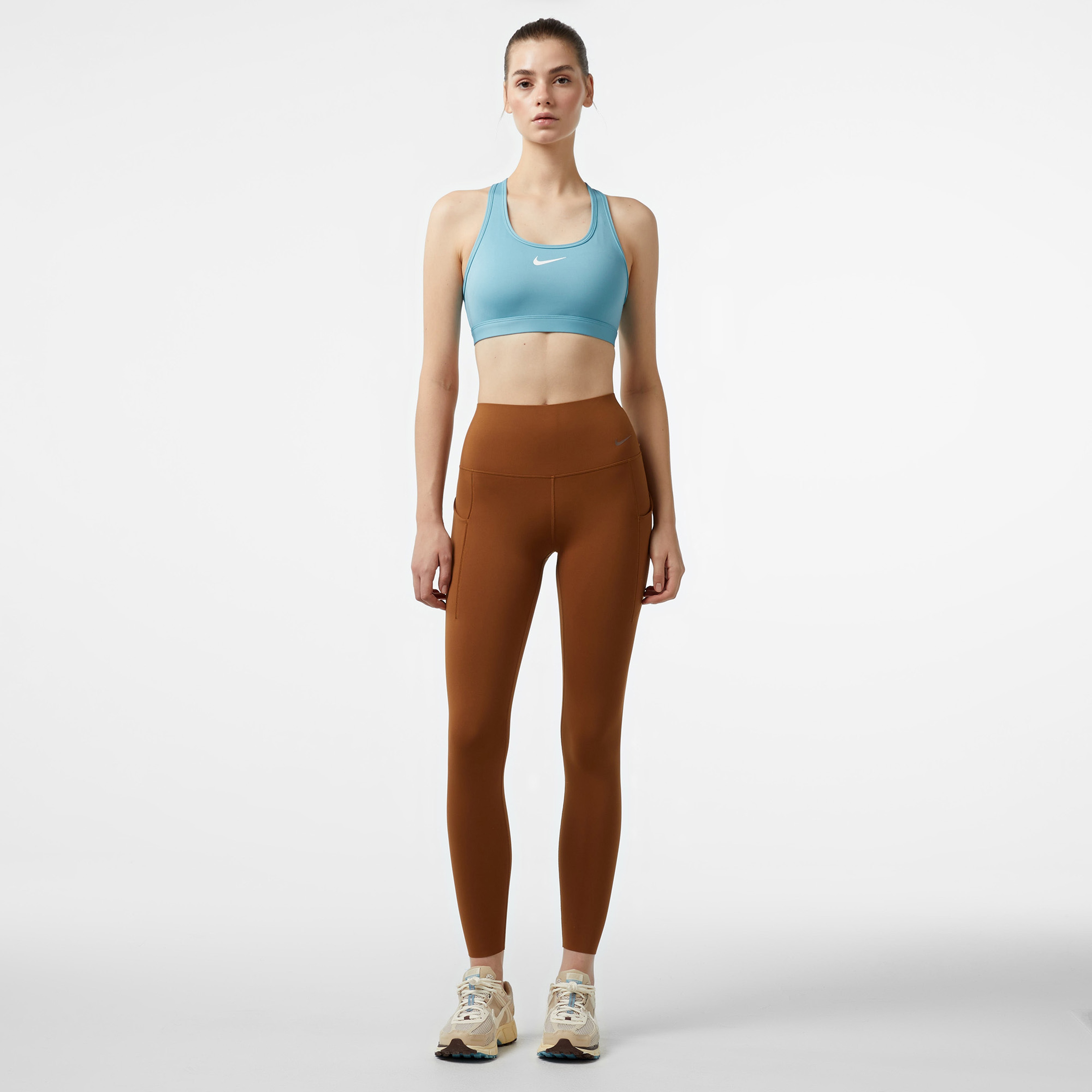 Nike Dri-Fit Universa Kadın Kahverengi Tayt