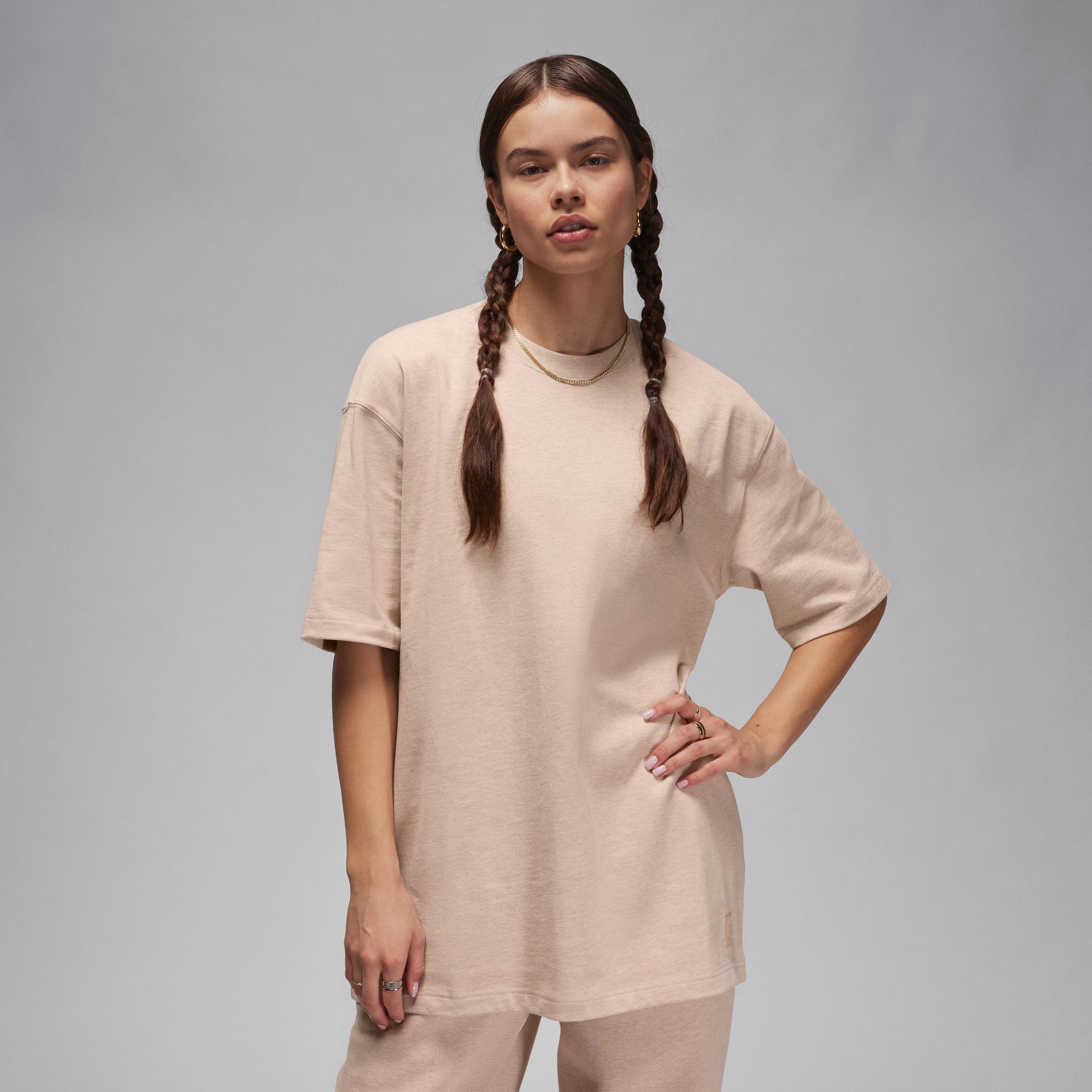 Jordan Essentials Oversize Kadın Kahverengi T-Shirt