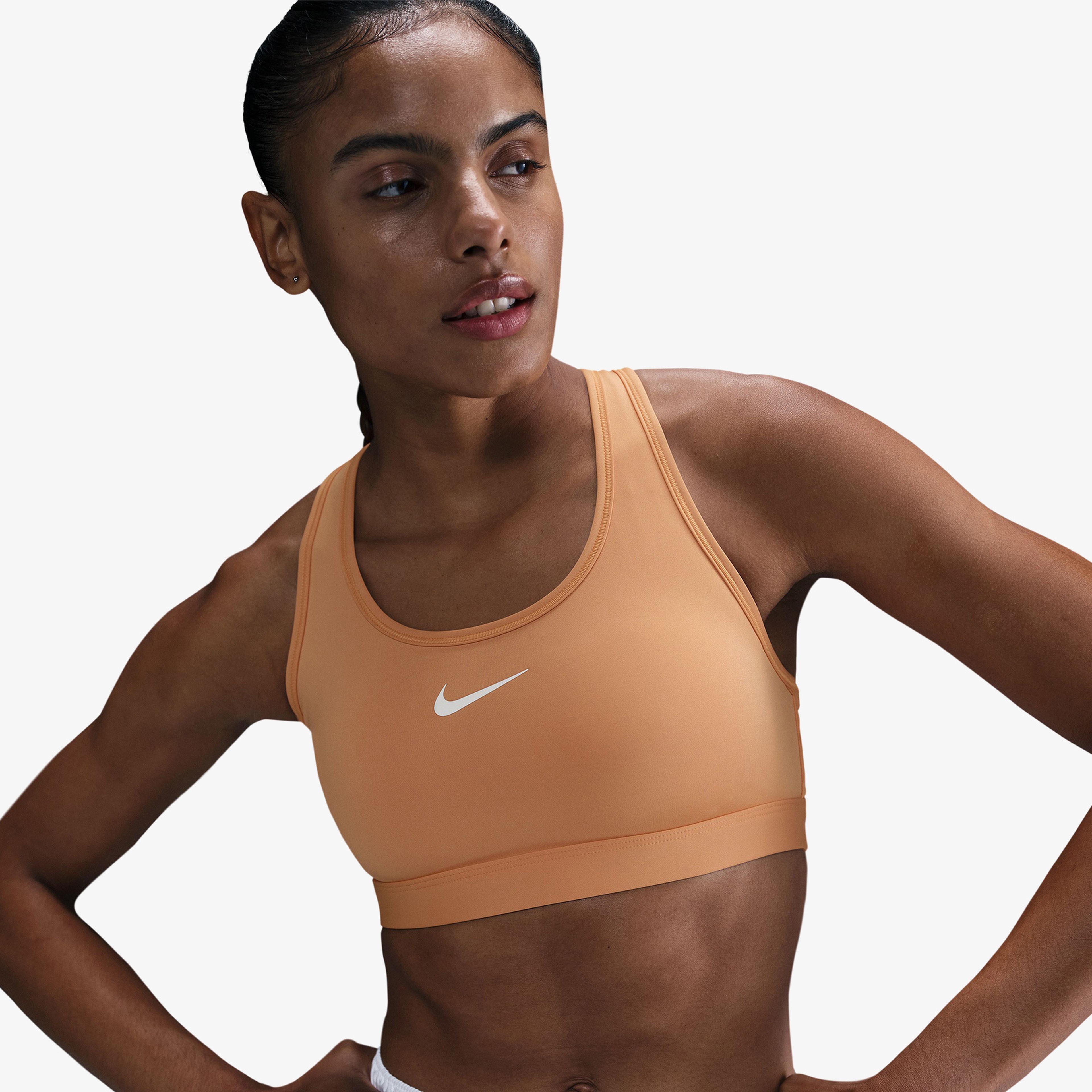 Nike Swoosh Medium Support Kadın Turuncu Antrenman Bra
