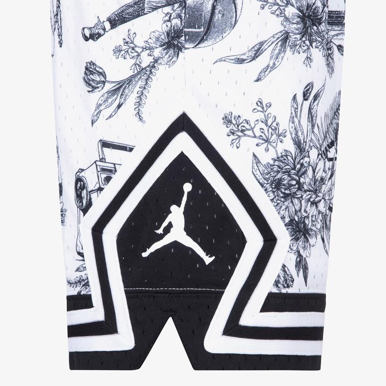 Jordan Jdb MJ Aop Sport Diamond Short Çocuk Beyaz/Siyah Dri-Fit Şort