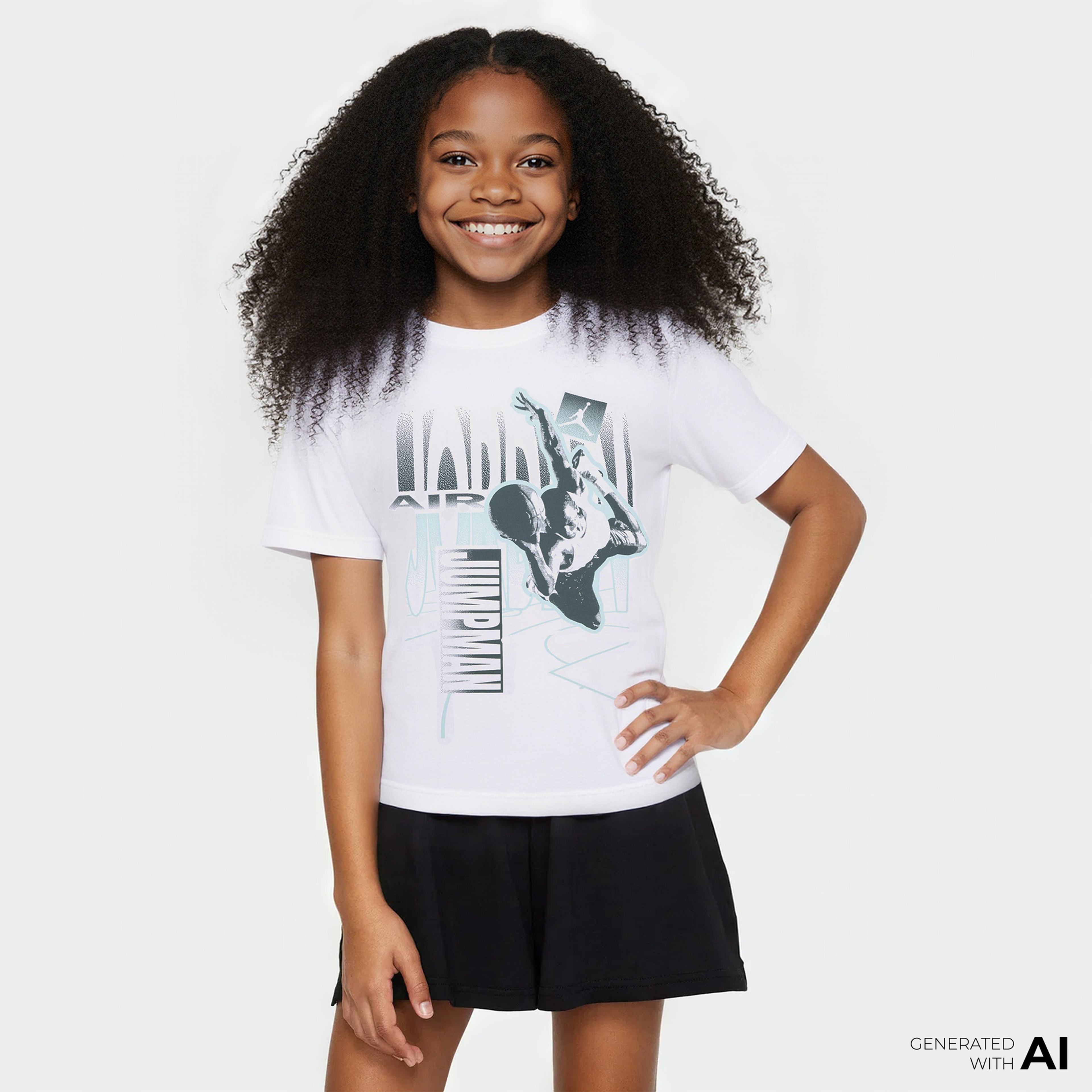 Jordan Jdb Air Jordan Court Fade Çocuk Beyaz Kısa Kol T-Shirt