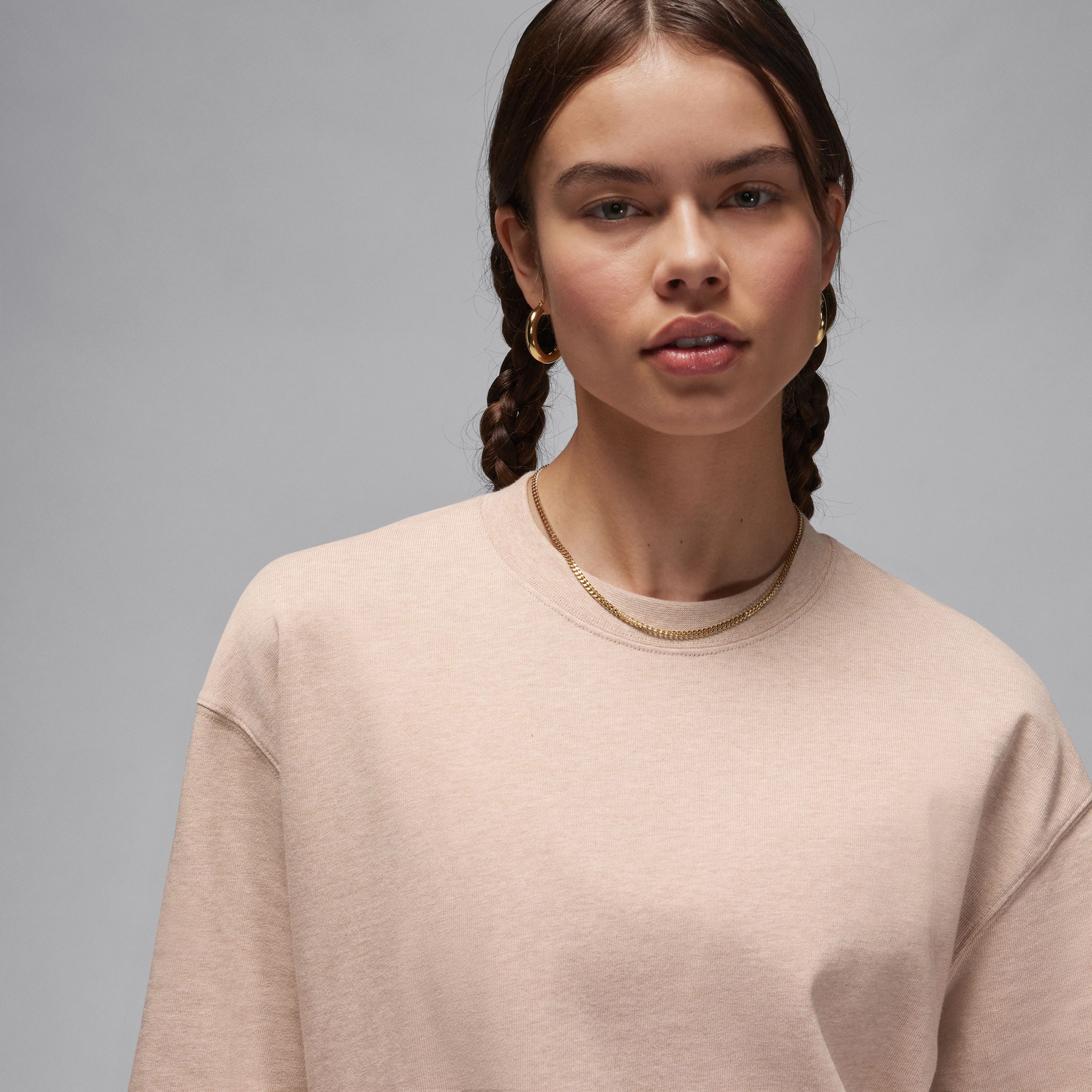 Jordan Essentials Oversize Kadın Kahverengi T-Shirt