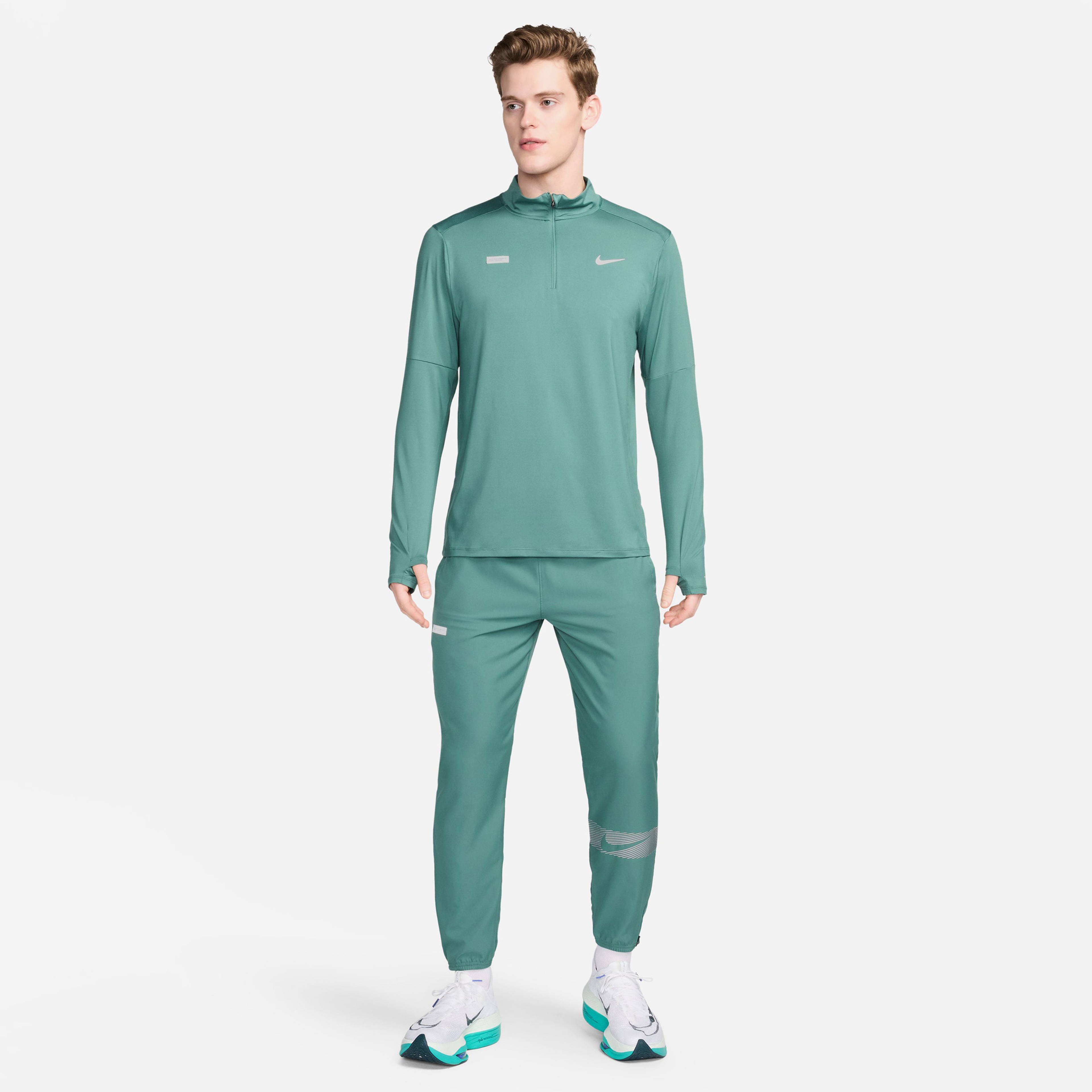 Nike Dri-Fit Element Flash Erkek Yeşil Uzun Kollu T-Shirt