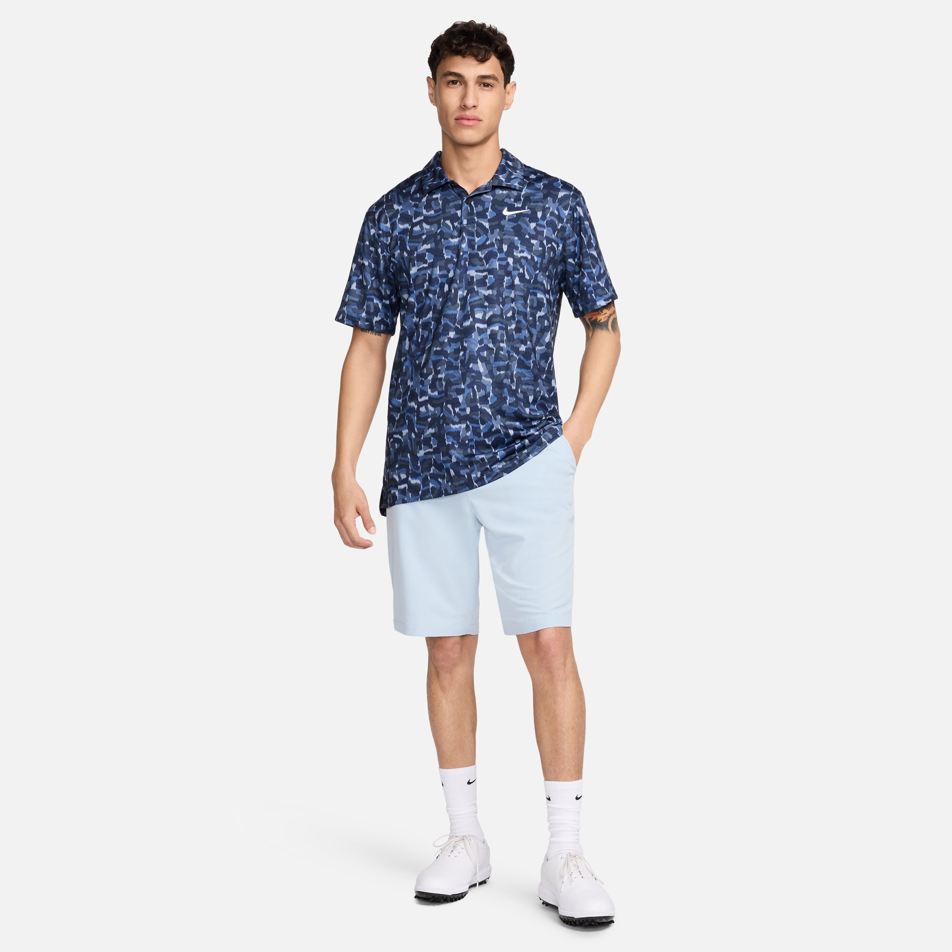 Nike Dri-Fit Tour Erkek Mavi Polo