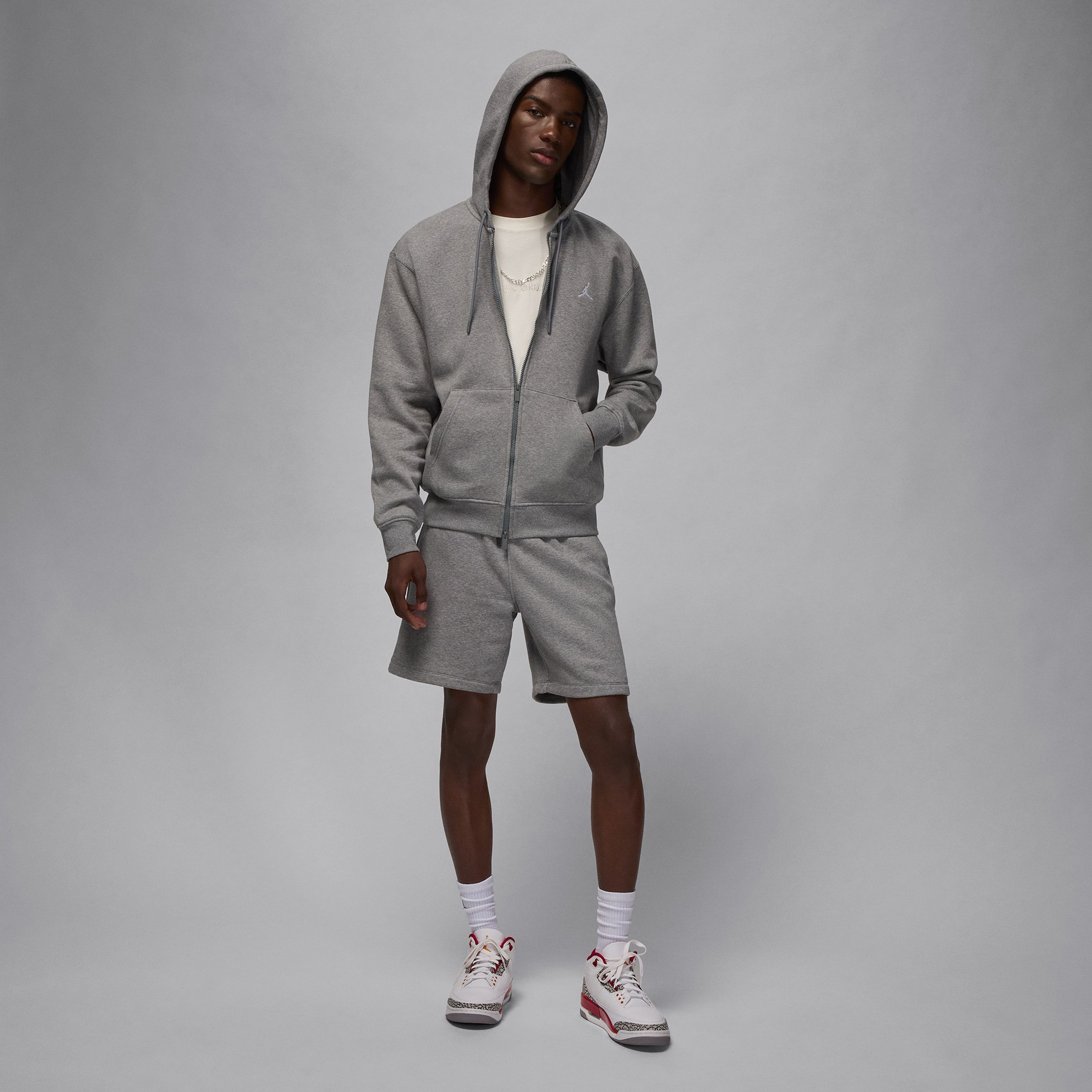 Jordan Brooklyn Fleece Erkek Gri Sweatshirt