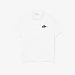 Unisex Loose Fit Beyaz Polo