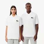 Unisex Loose Fit Beyaz Polo
