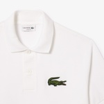 Unisex Loose Fit Beyaz Polo