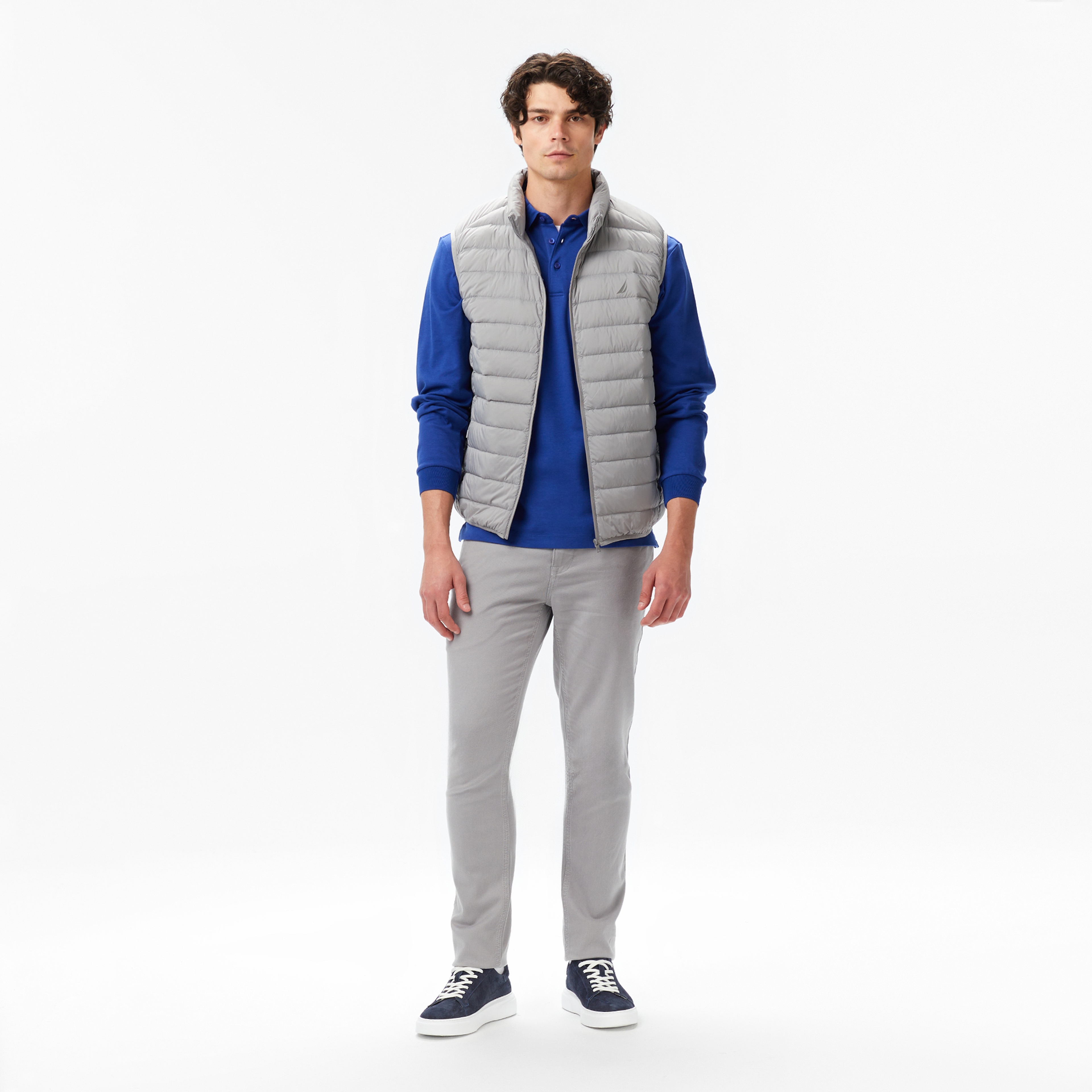 Nautica Erkek Gri Regular Fit Su İtici Kaz Tüyü Yelek