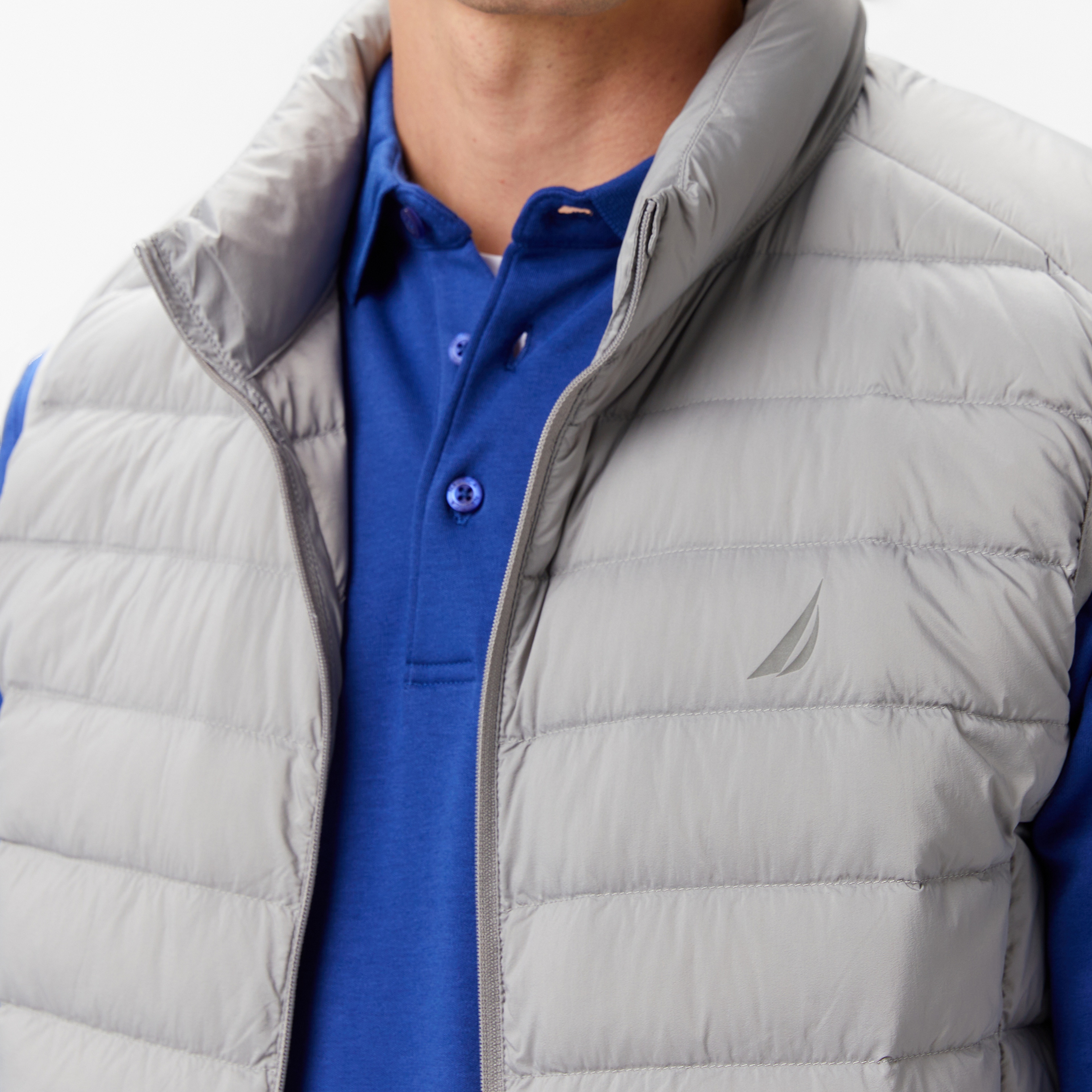 Nautica Erkek Gri Regular Fit Su İtici Kaz Tüyü Yelek