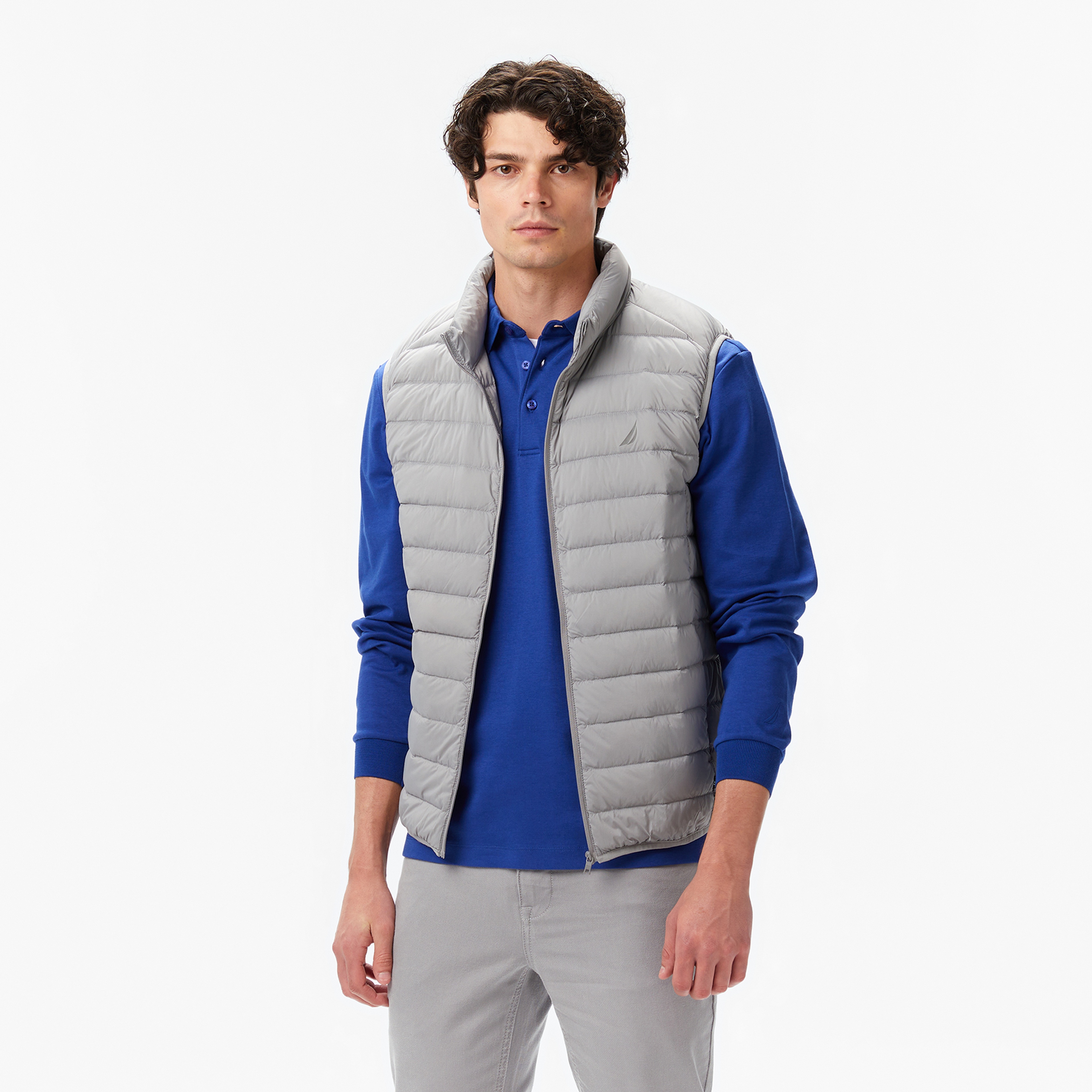 Nautica Erkek Gri Regular Fit Su İtici Kaz Tüyü Yelek