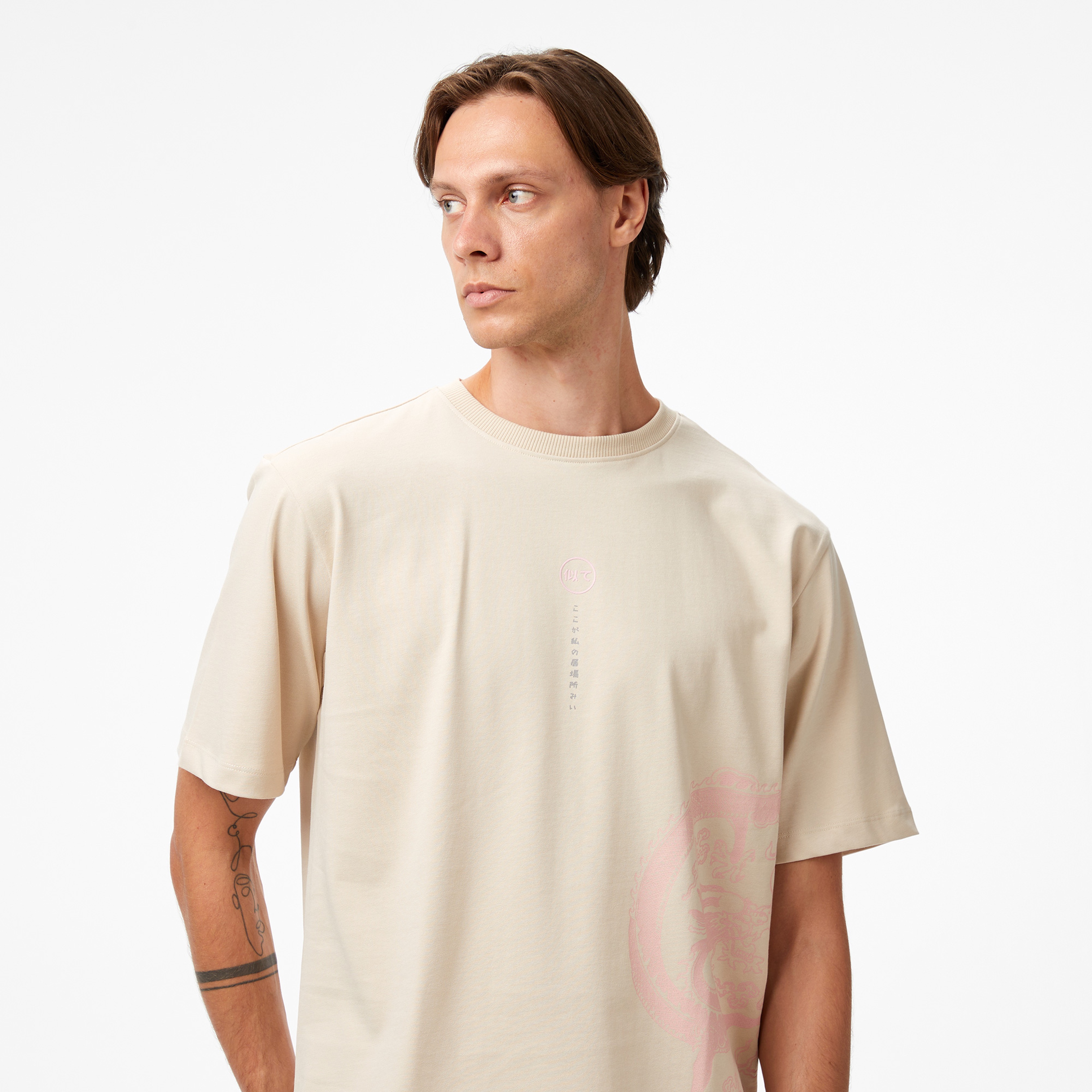 UNITED4 Erkek Krem T-Shirt