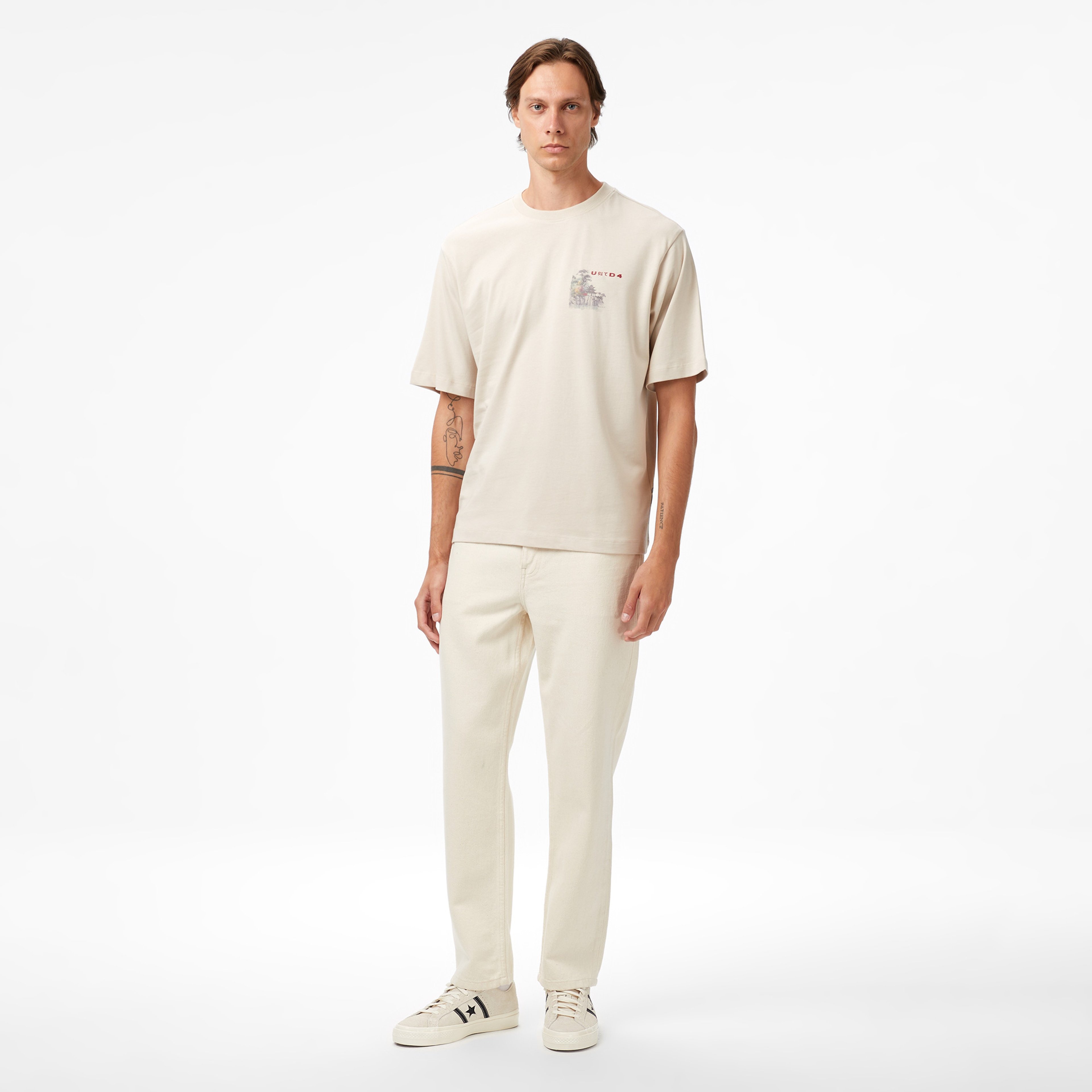 UNITED4 Classic Erkek Bej T-Shirt