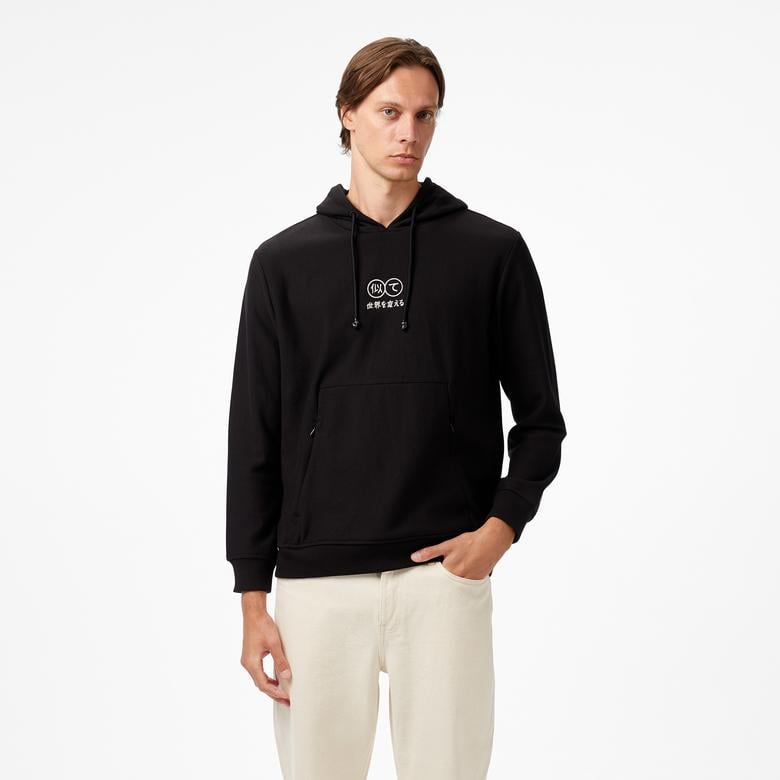 UNITED4 Erkek Siyah Hoodie