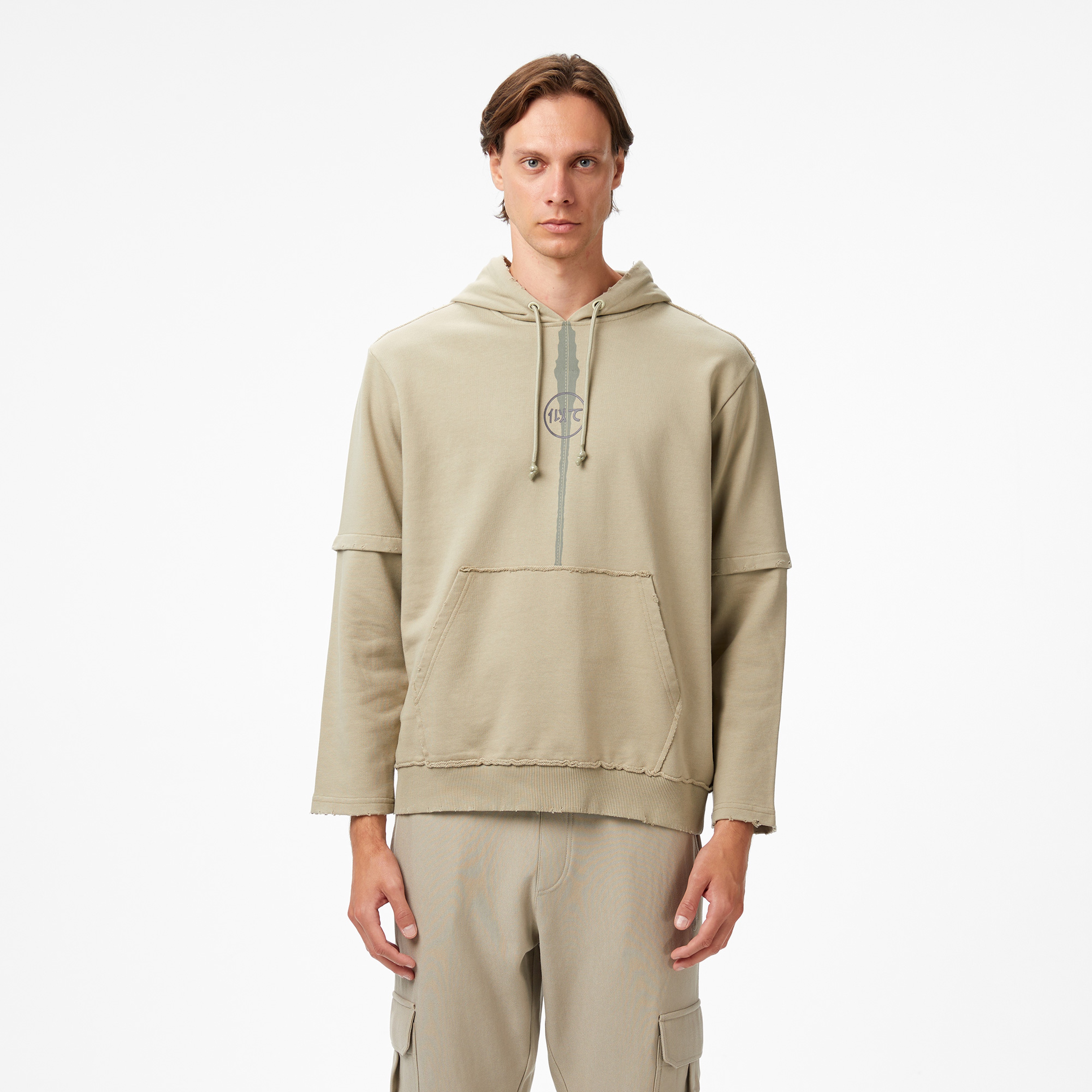 UNITED4 Erkek Vizon Hoodie