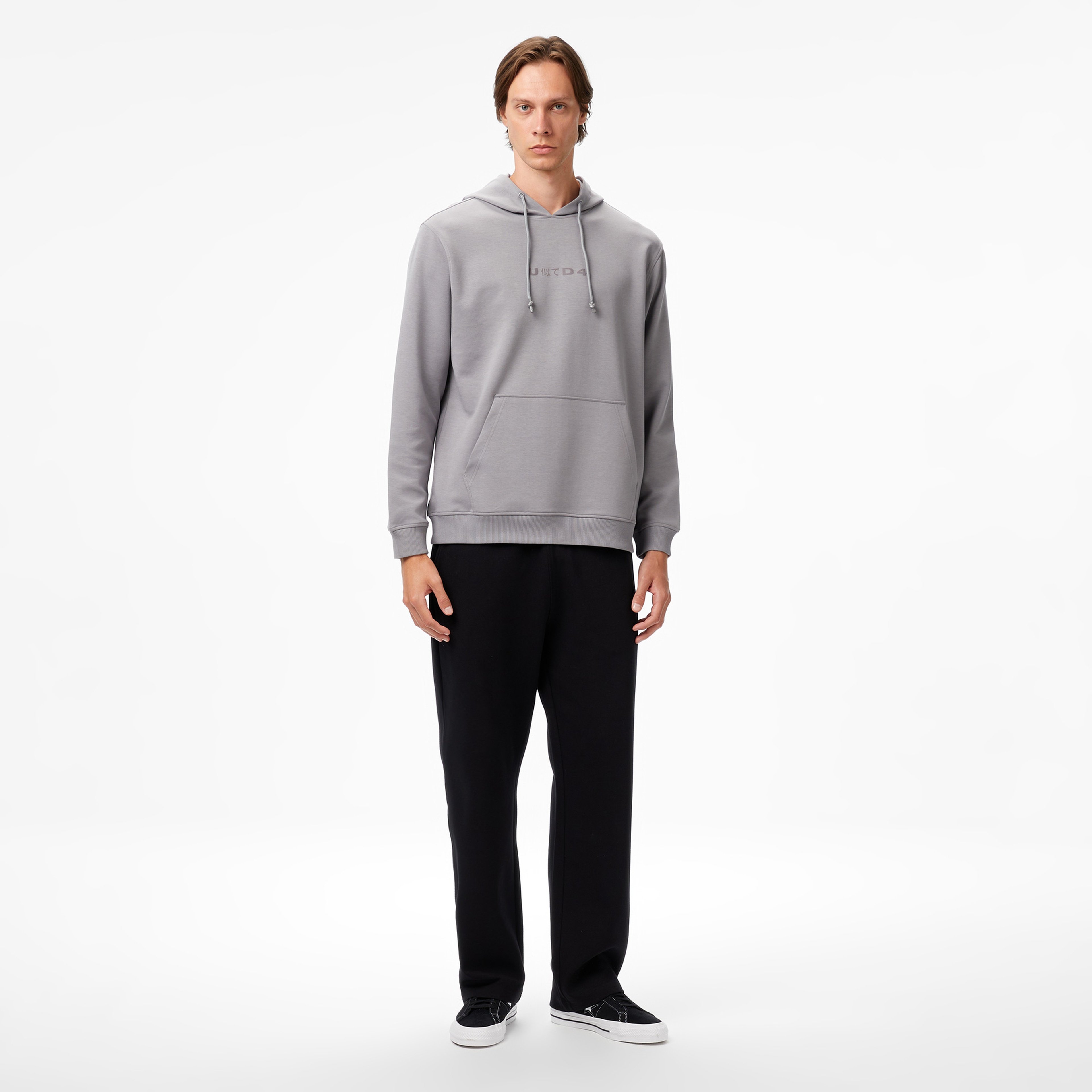 UNITED4 Classic Erkek Gri Hoodie