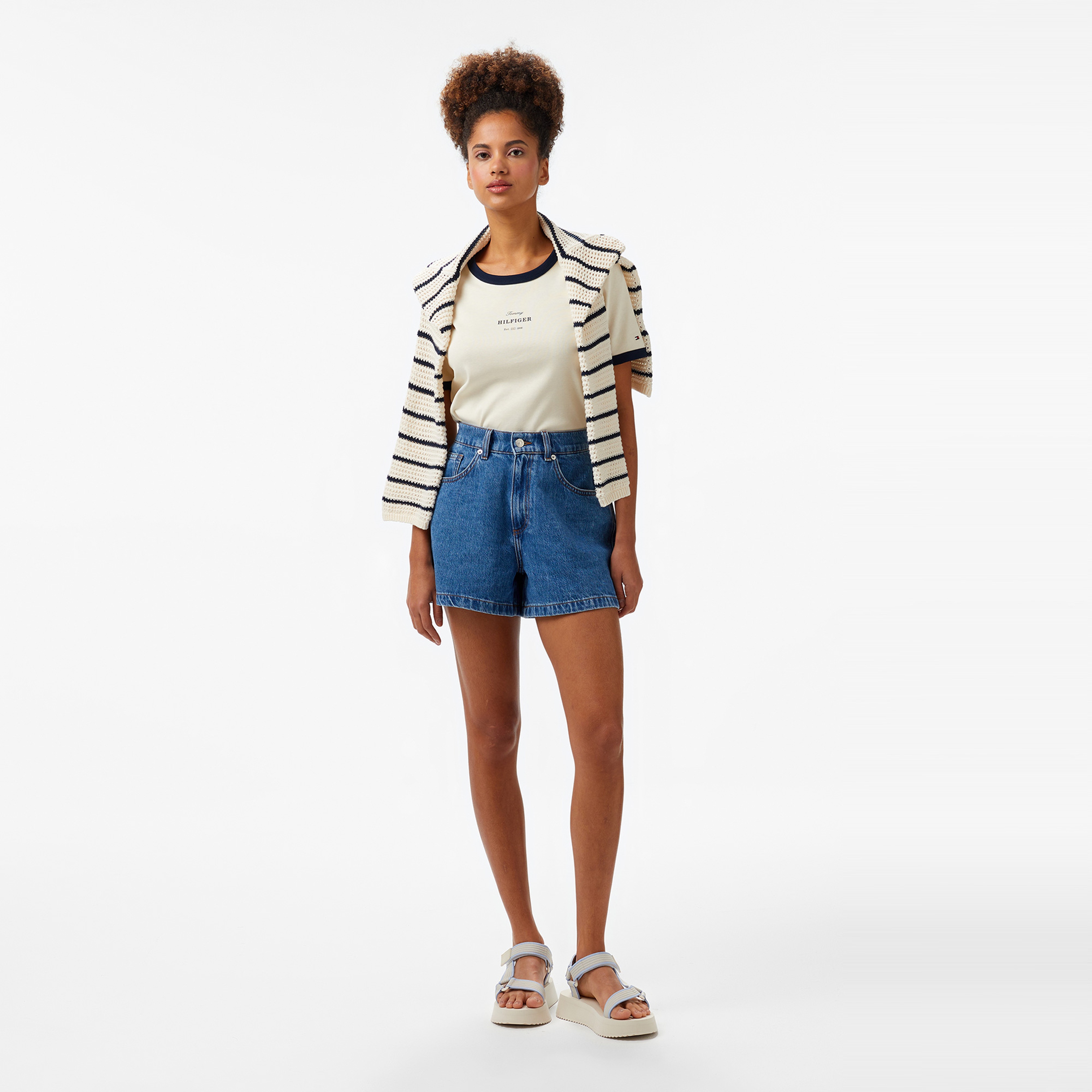 Tommy Hilfiger Kadın Bej T-Shirt