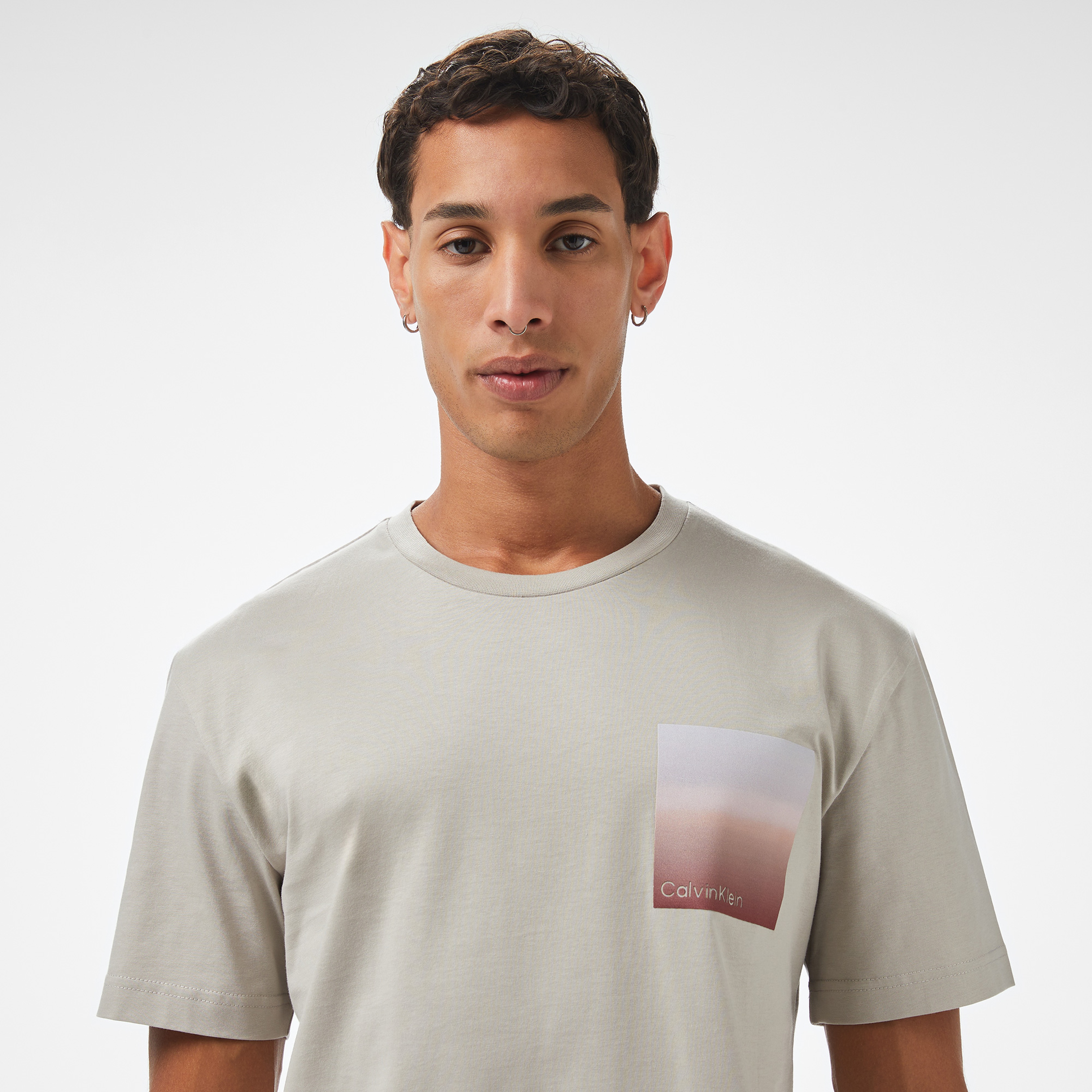 Calvin Klein Erkek Gri T-Shirt