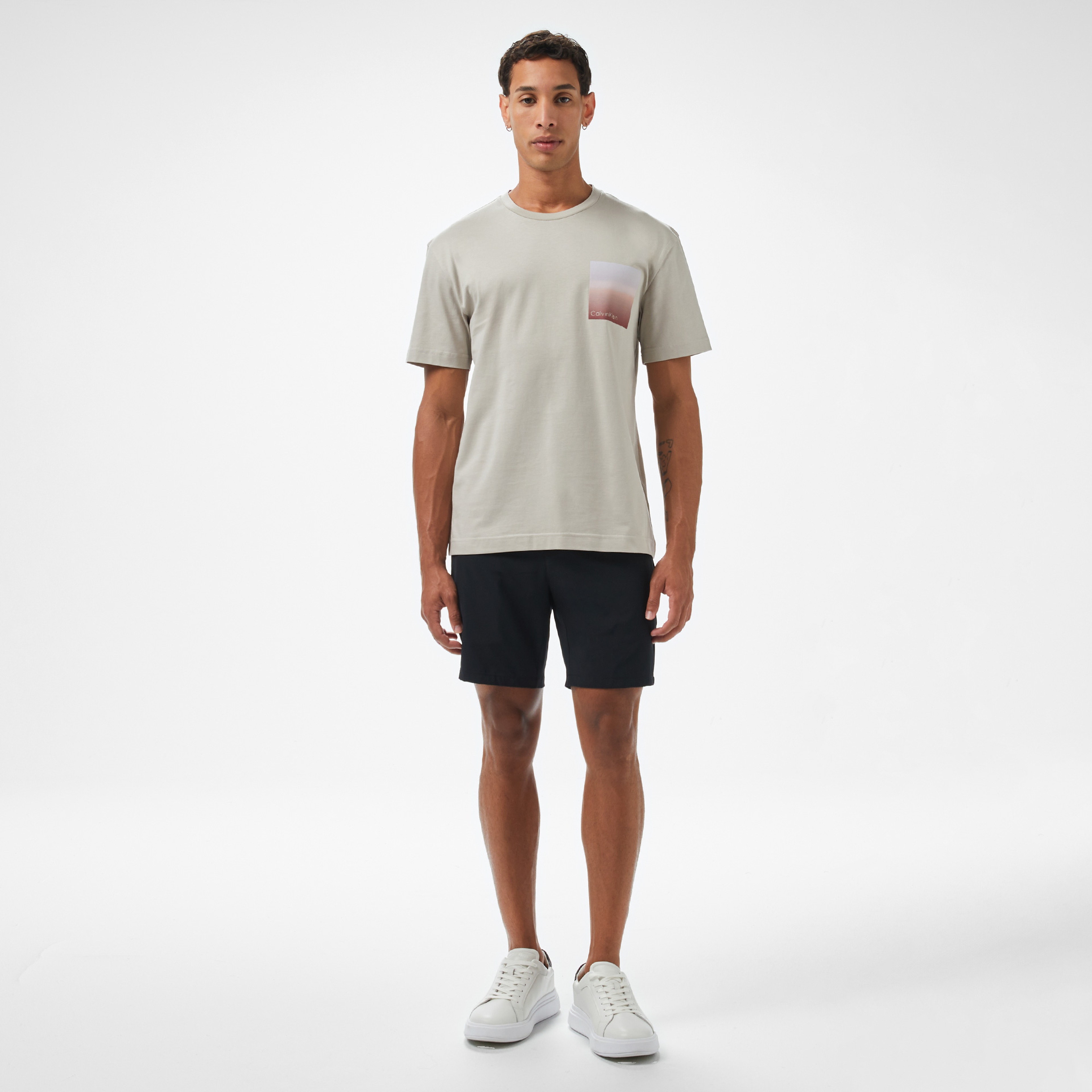 Calvin Klein Erkek Gri T-Shirt