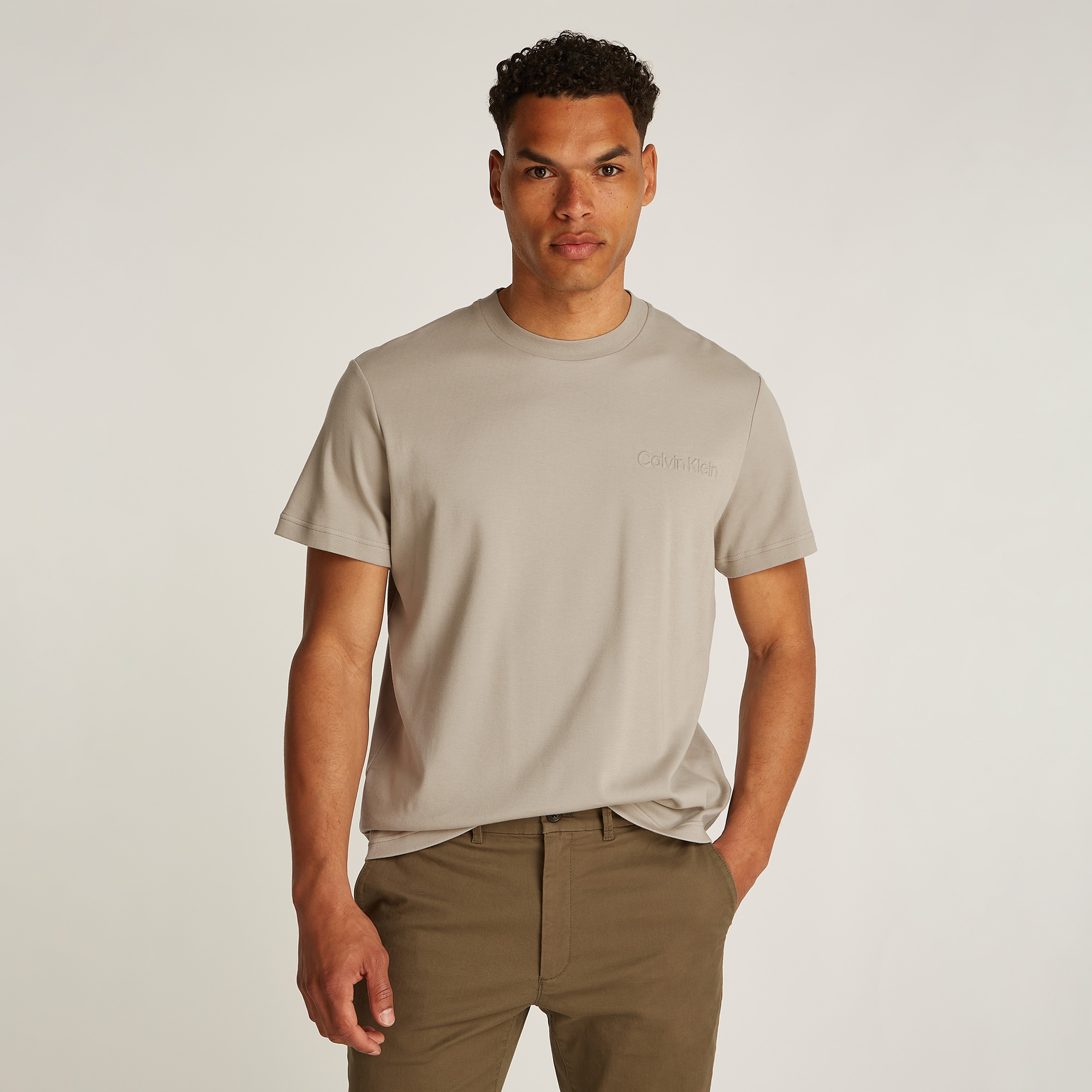 Calvin Klein Erkek Haki T-Shirt