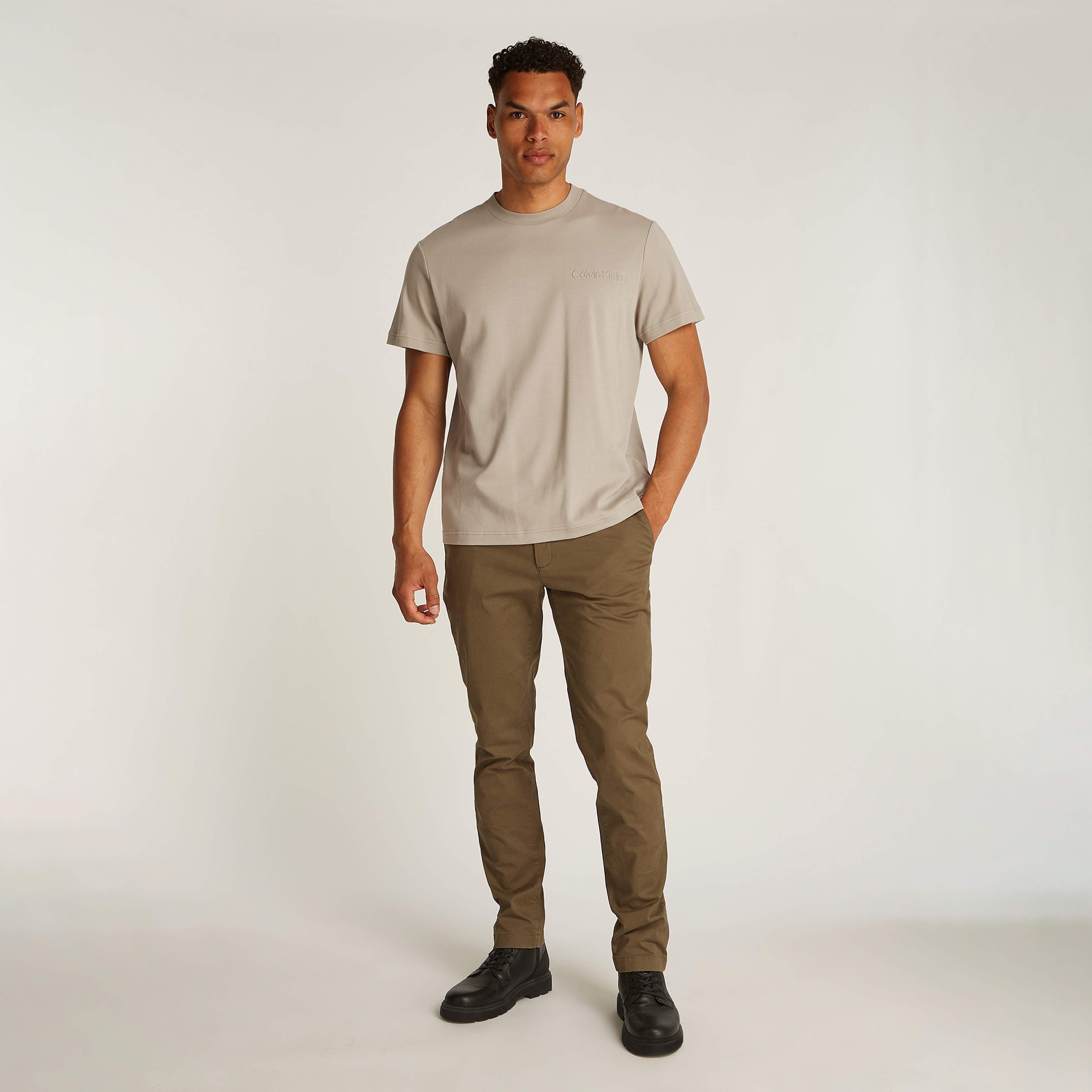 Calvin Klein Erkek Haki T-Shirt