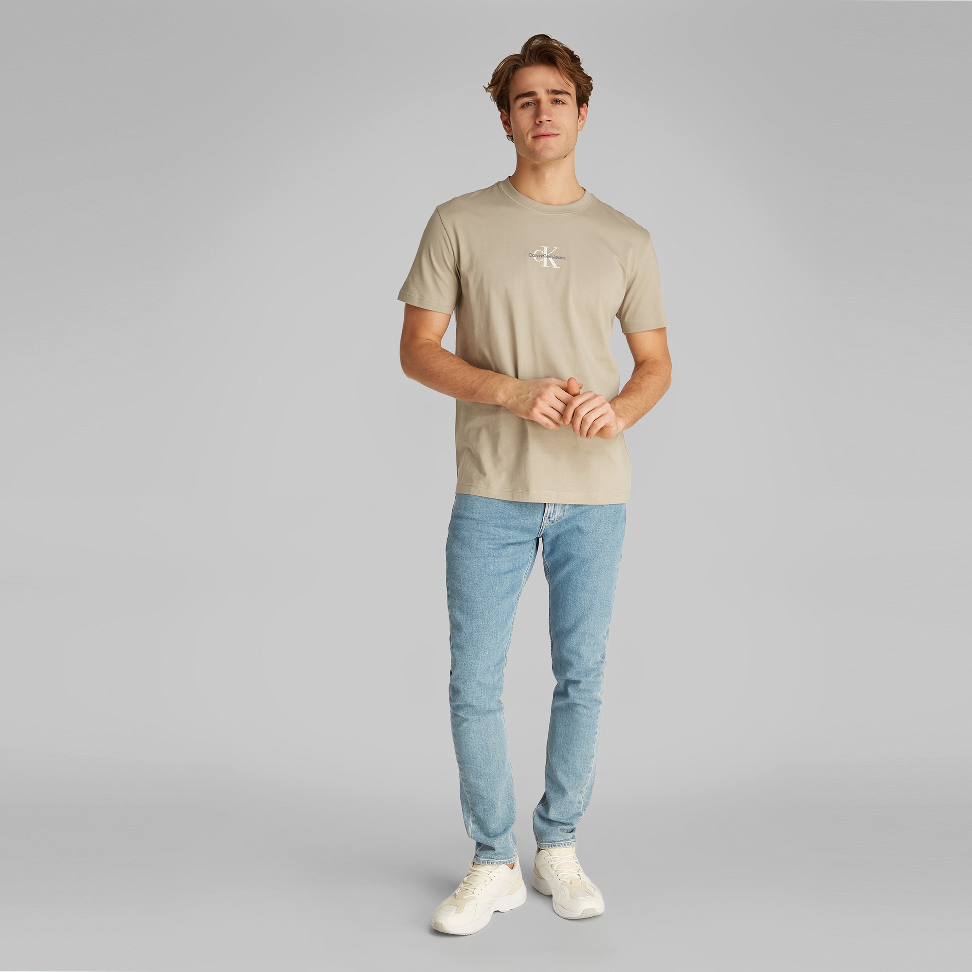 Calvin Klein Erkek Gri T-Shirt