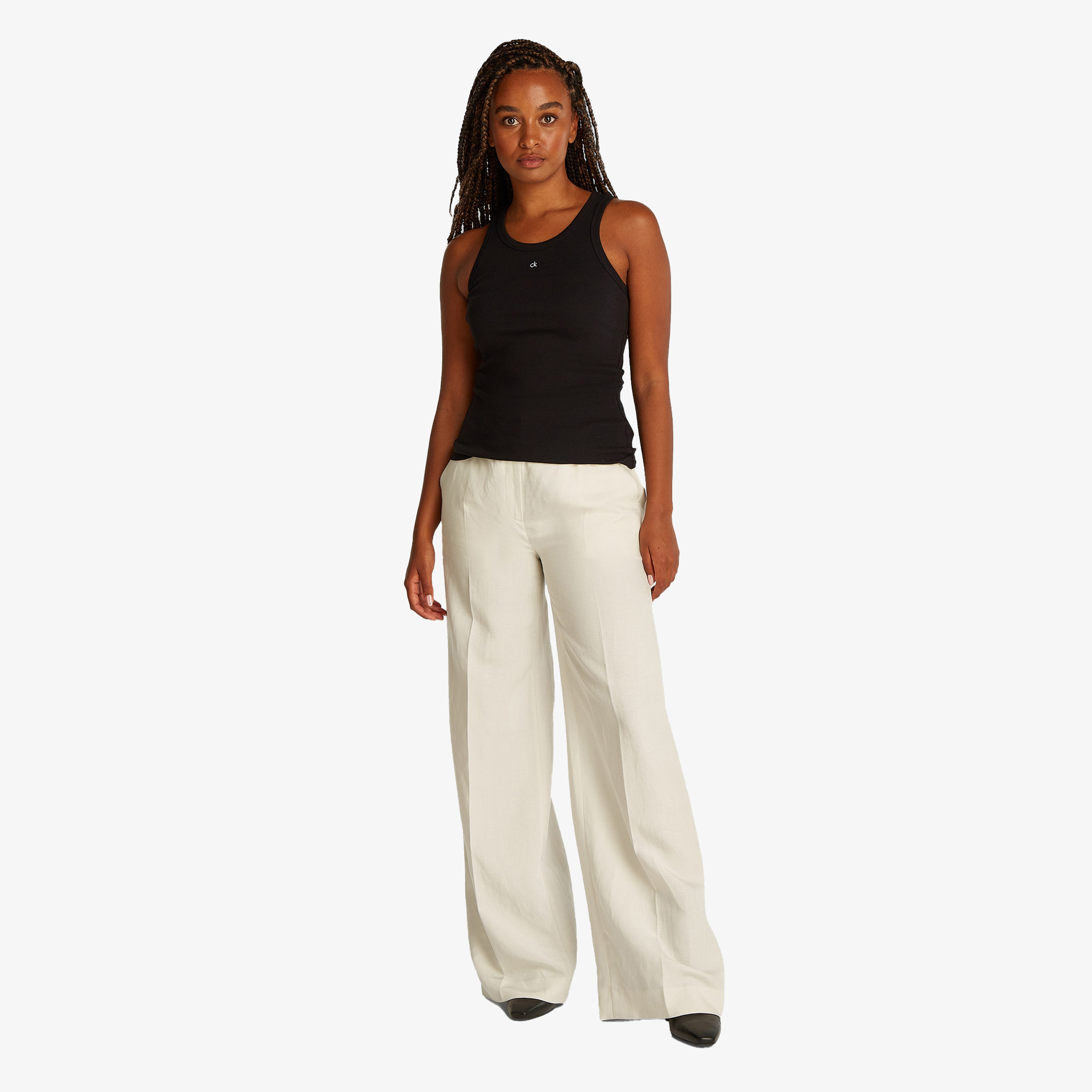 Calvin Klein Graphic Slim Kadın Siyah Kolsuz T-Shirt