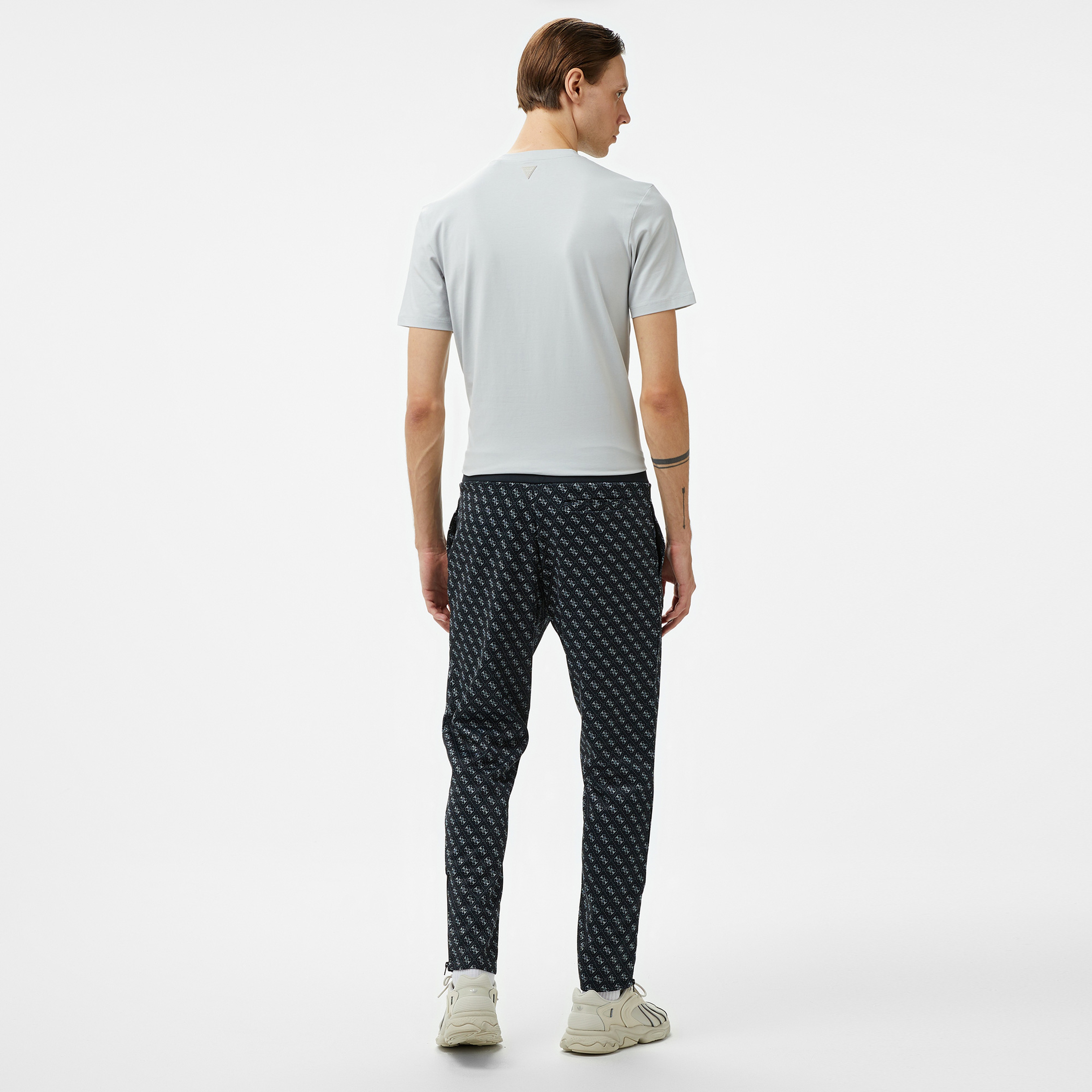 Guess Korbin Printed Double Knit Eco Erkek Siyah Eşofman Altı