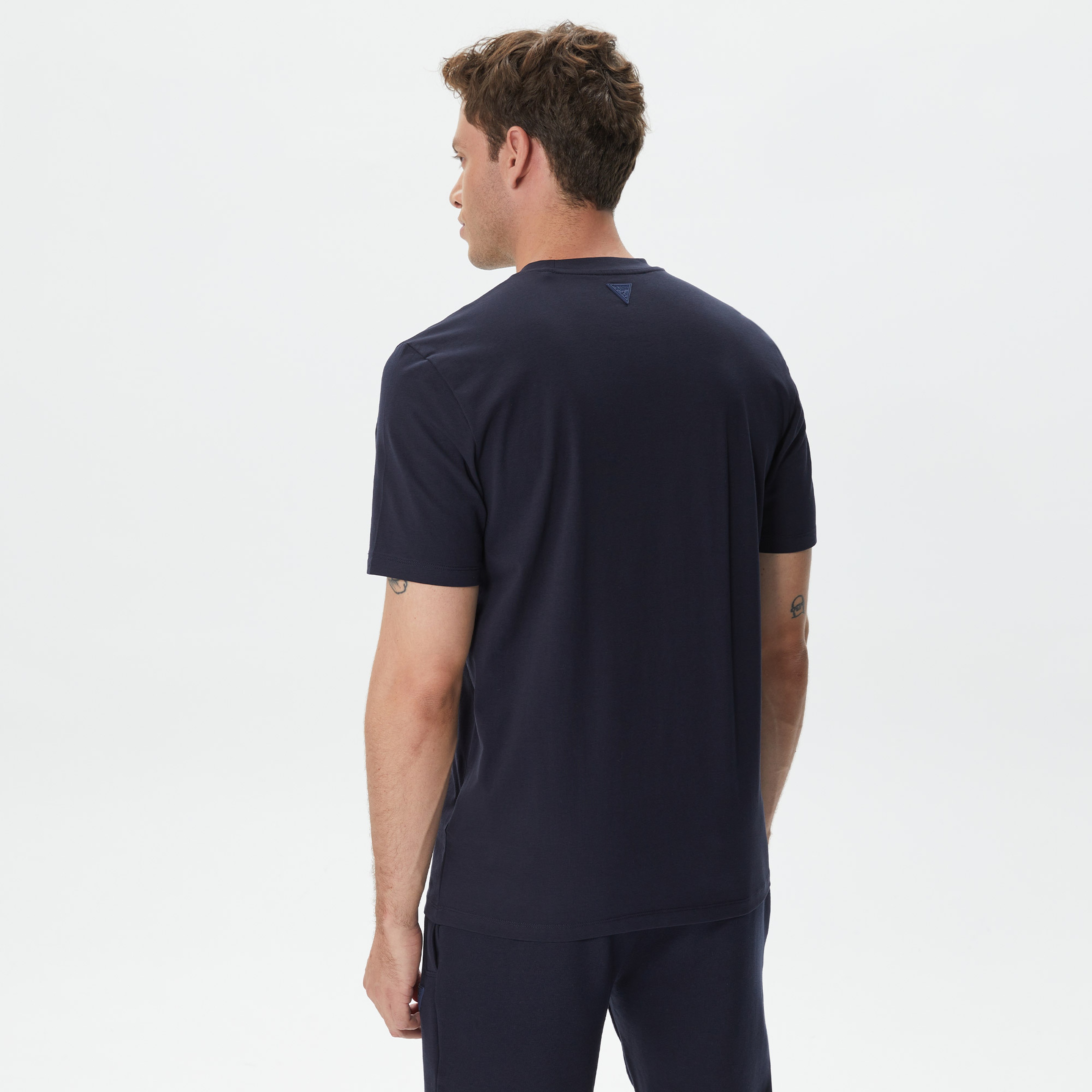 Guess Alphy Mid Organicetch 180 Erkek Lacivert T-Shirt