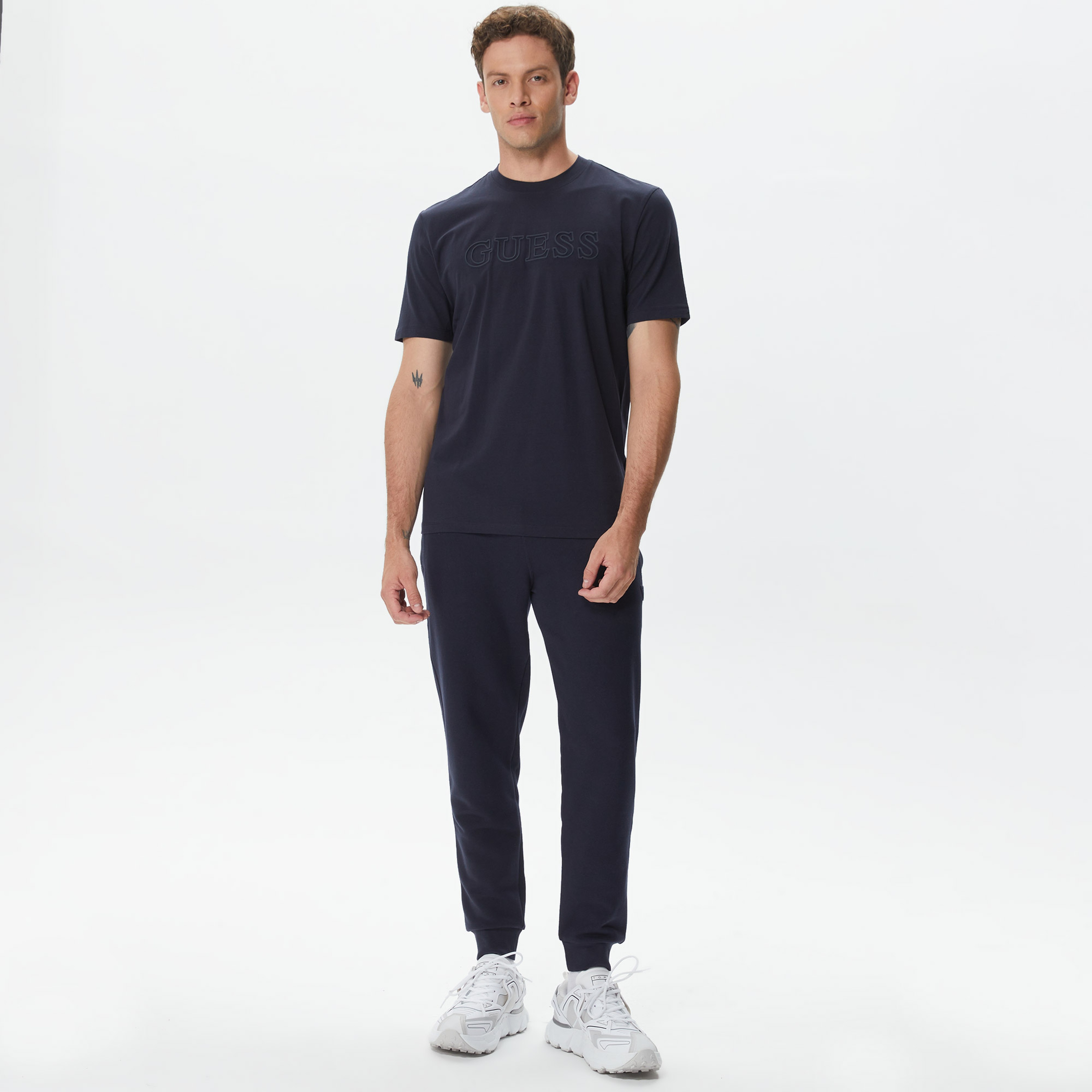 Guess Alphy Mid Organicetch 180 Erkek Lacivert T-Shirt