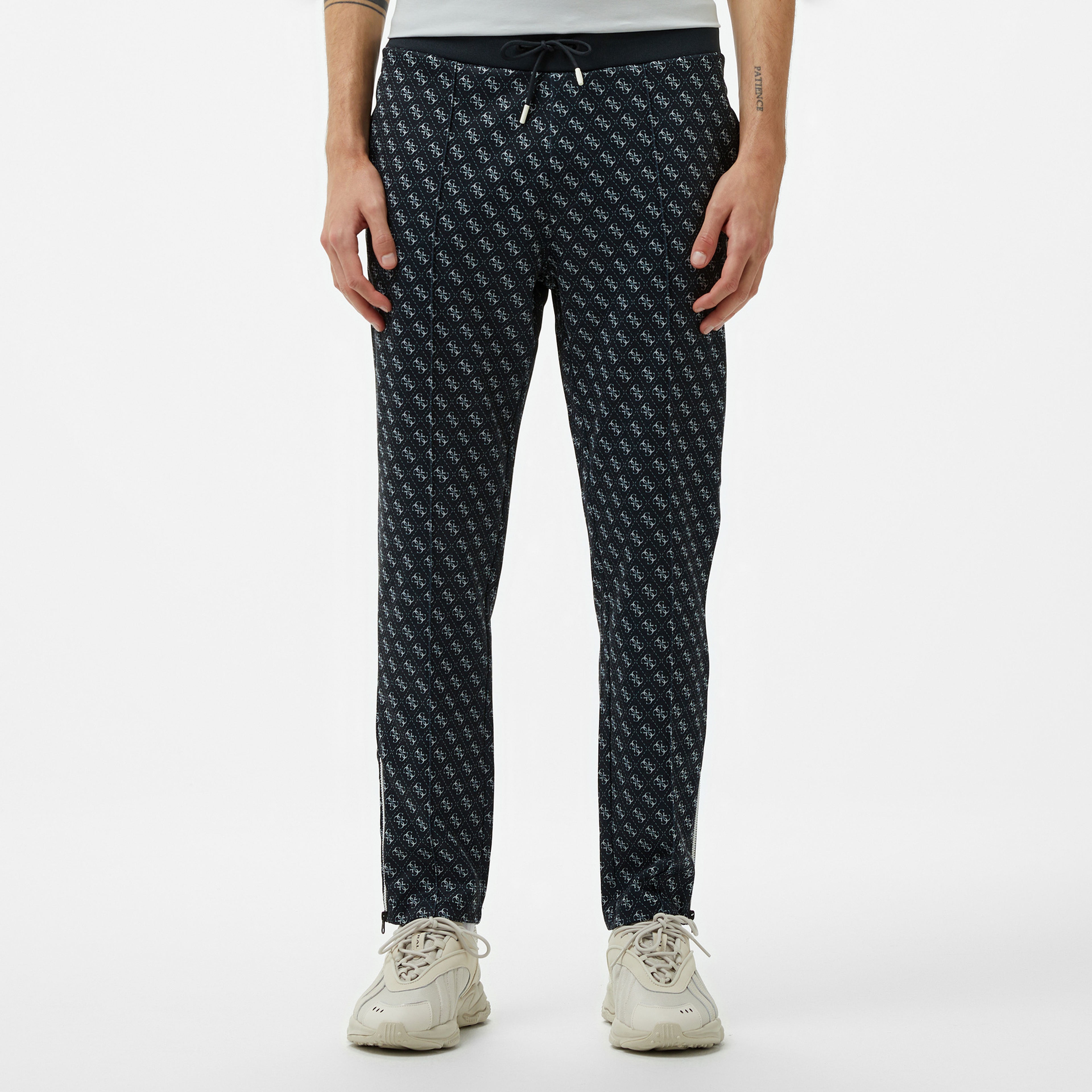 Guess Korbin Printed Double Knit Eco Erkek Siyah Eşofman Altı