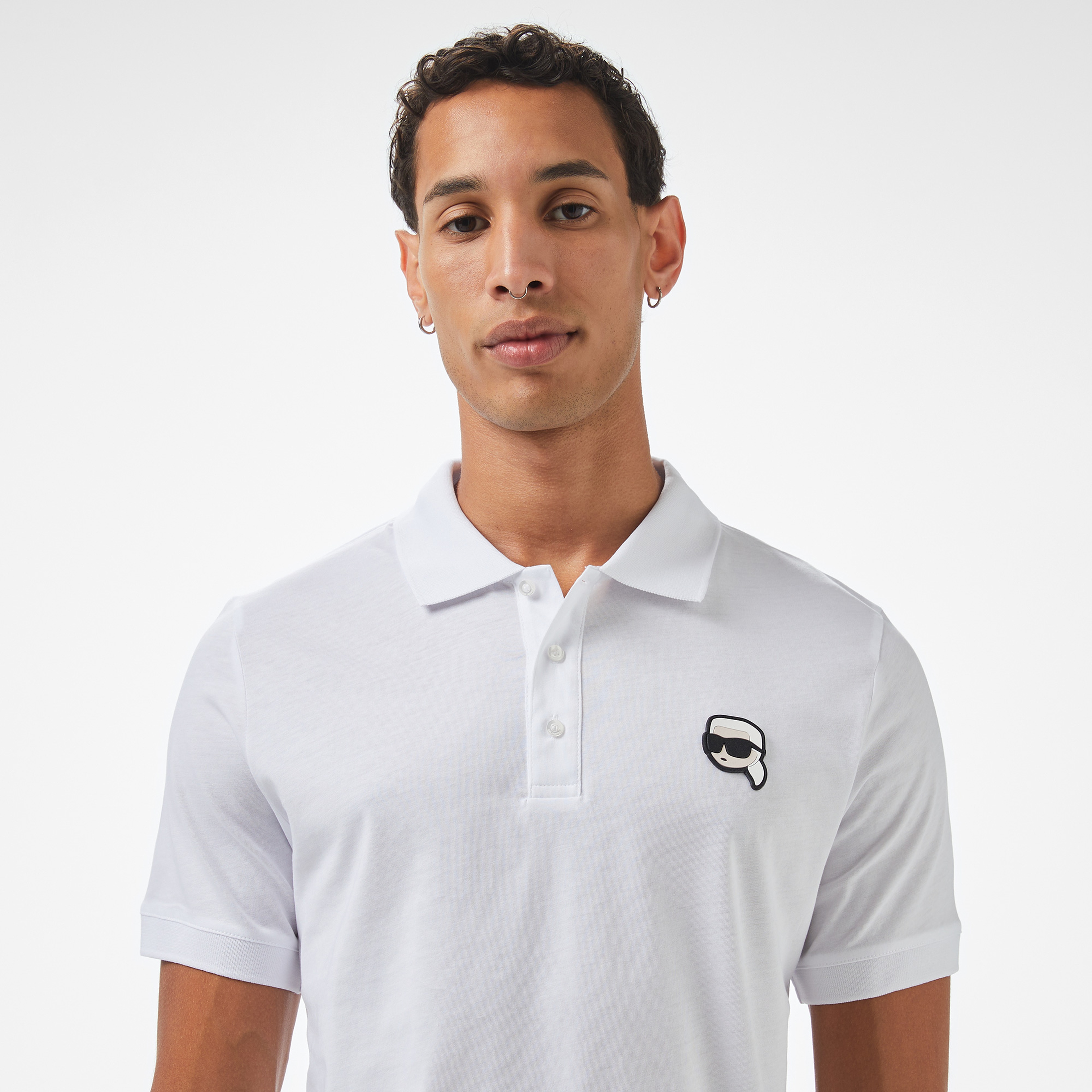 Karl Lagerfeld Erkek Beyaz Polo
