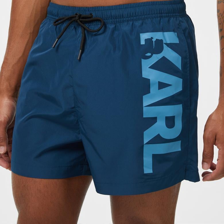 Karl Lagerfeld Erkek Mavi Mayo Şort