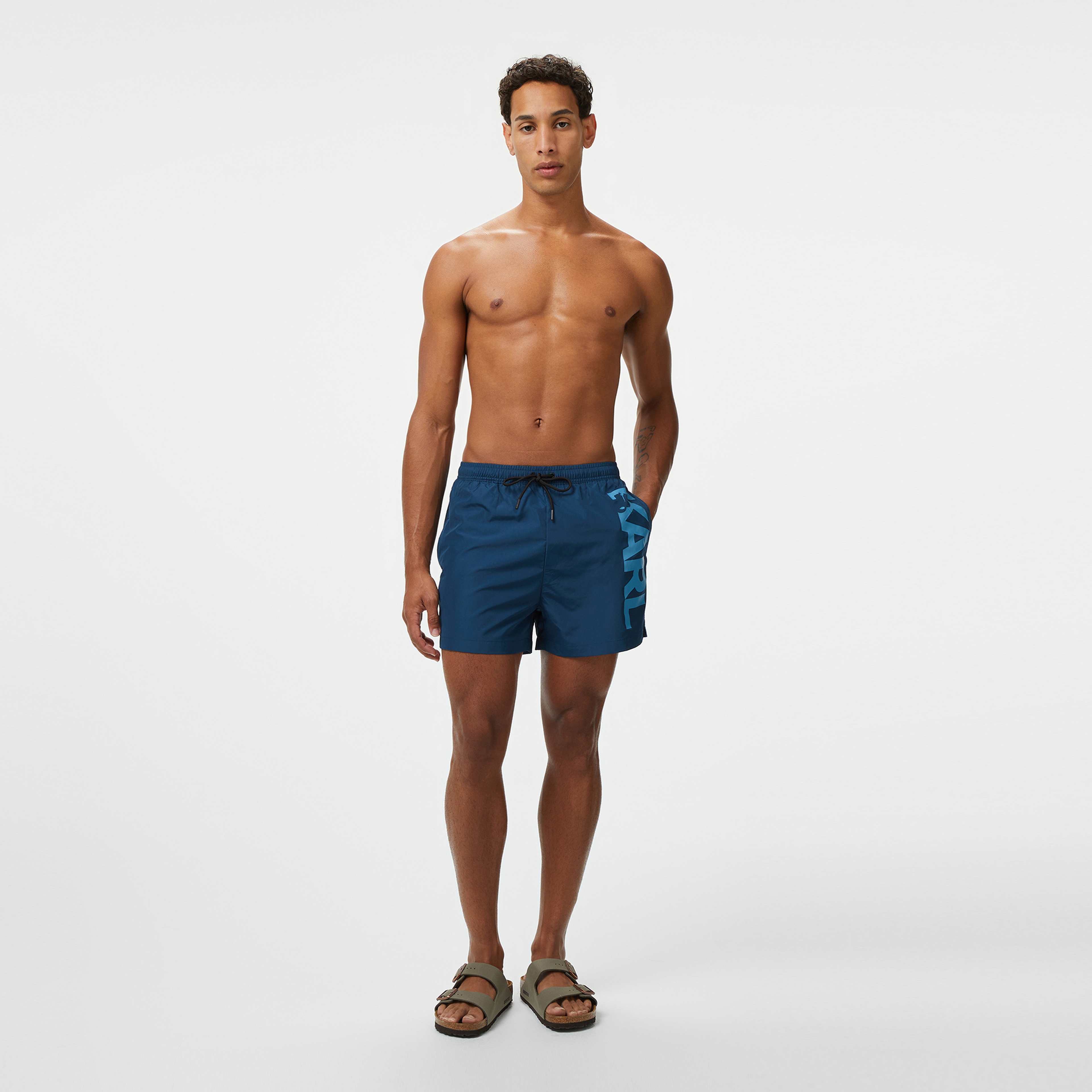 Karl Lagerfeld Erkek Mavi Mayo Şort