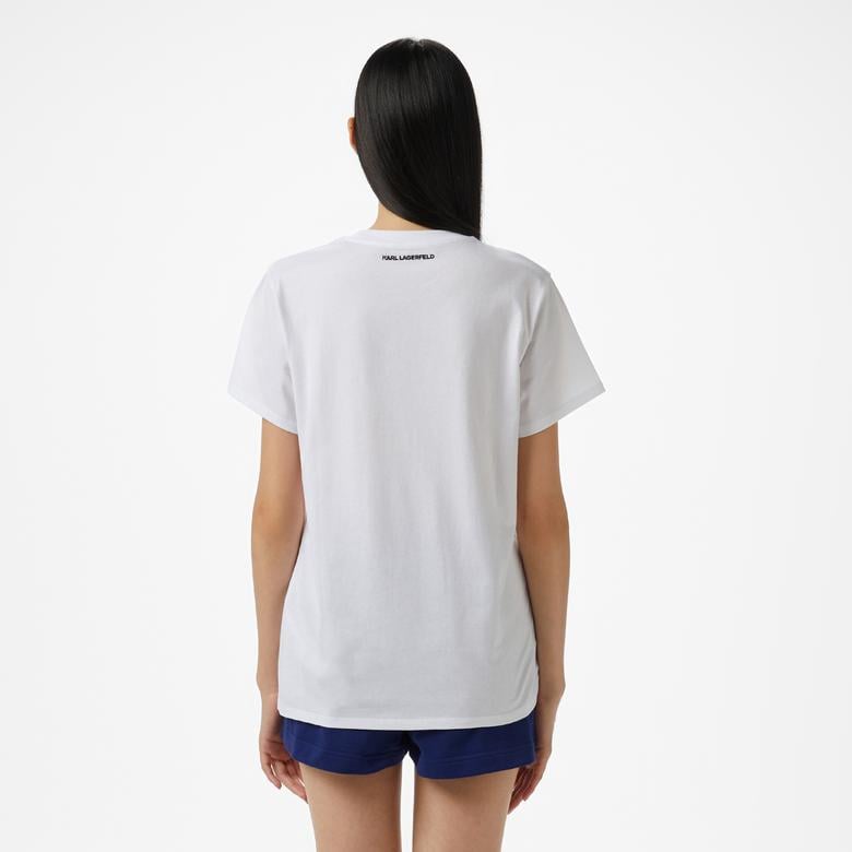 Karl Lagerfeld Kadın Beyaz T-Shirt