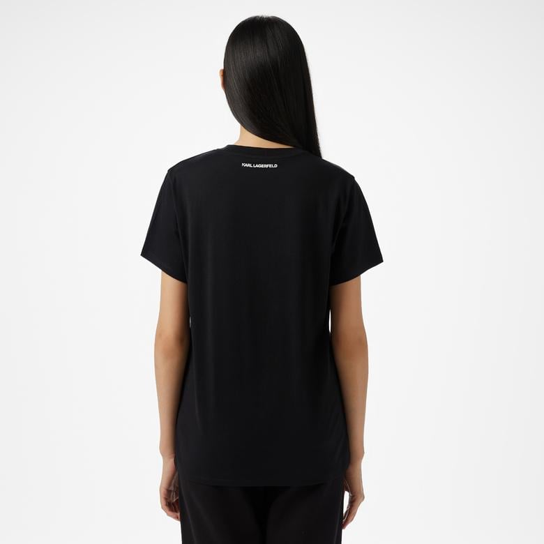 Karl Lagerfeld Kadın Siyah T-Shirt