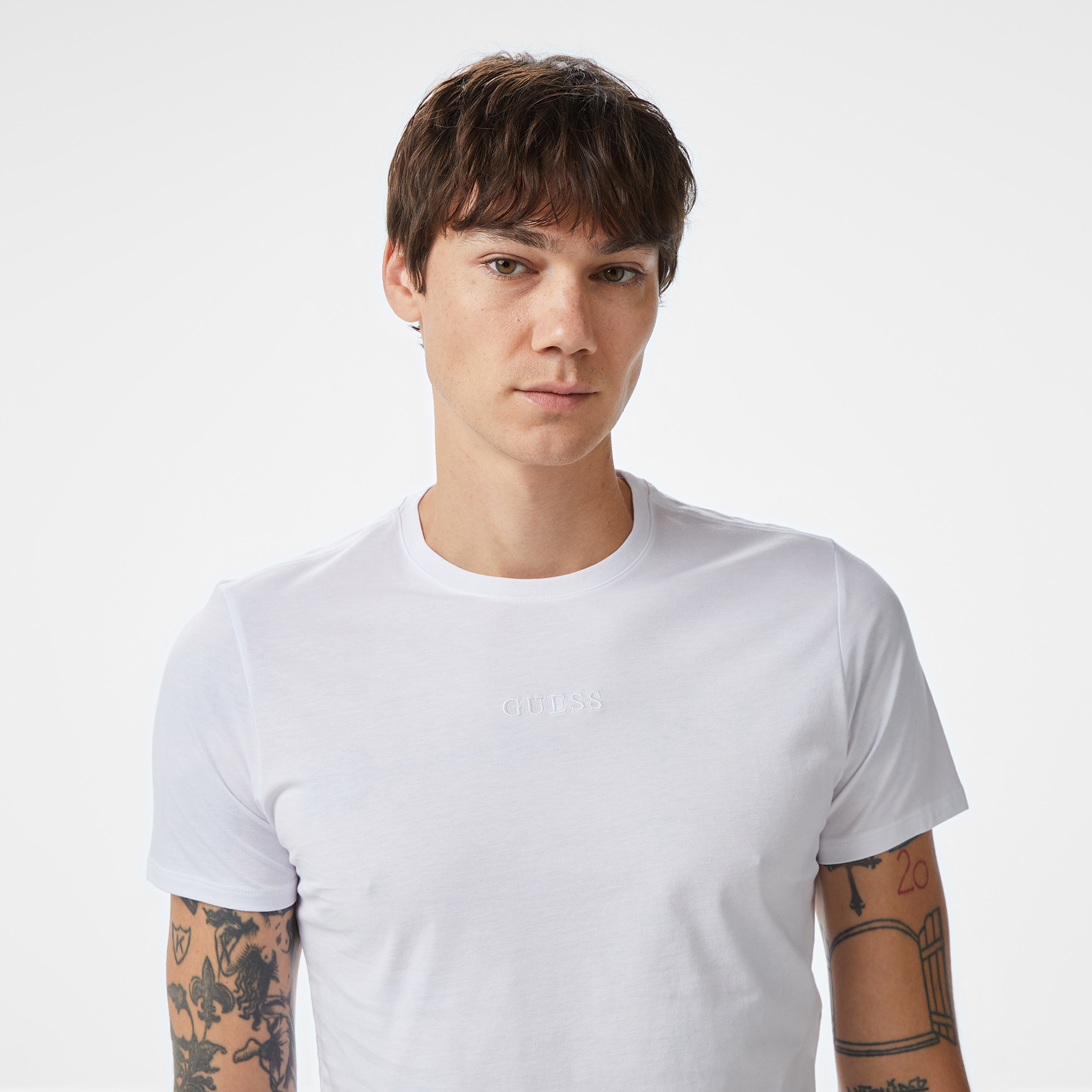 Guess Classic Erkek Beyaz T-Shirt