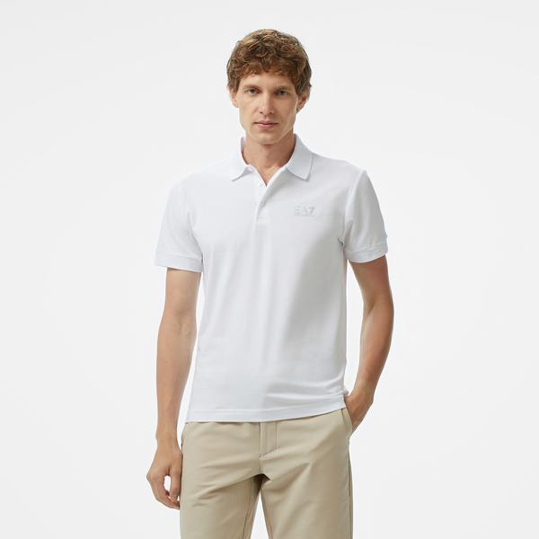 EA7 Classic Fit Erkek Beyaz Polo