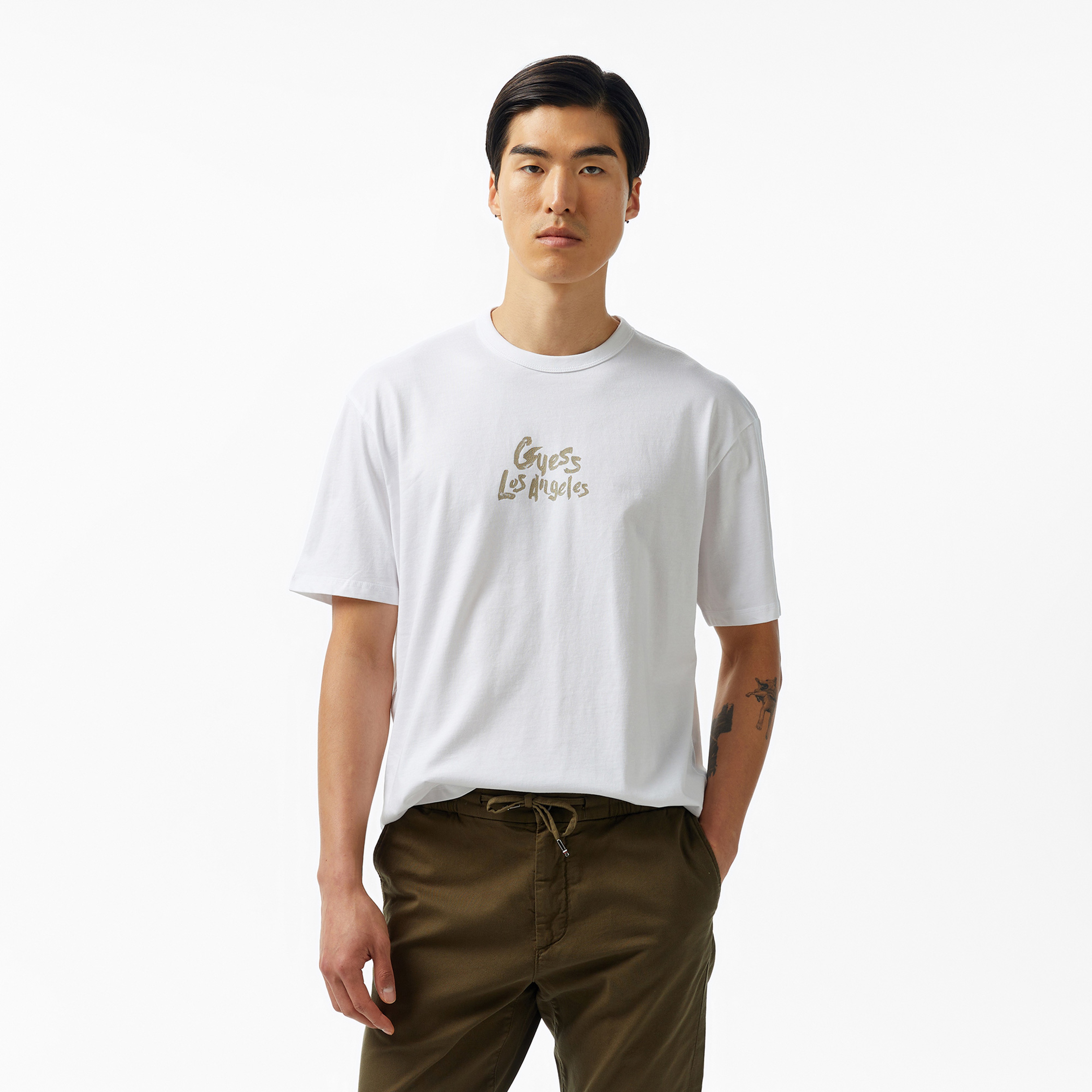 Guess Erkek Beyaz T-Shirt